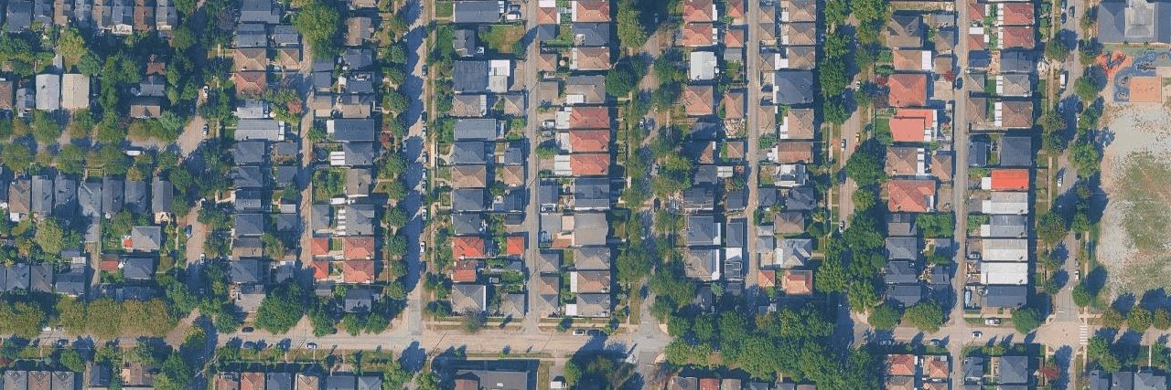 Kensington Cedar Cottage aerial view