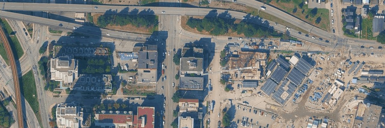 The Left Bank aerial view