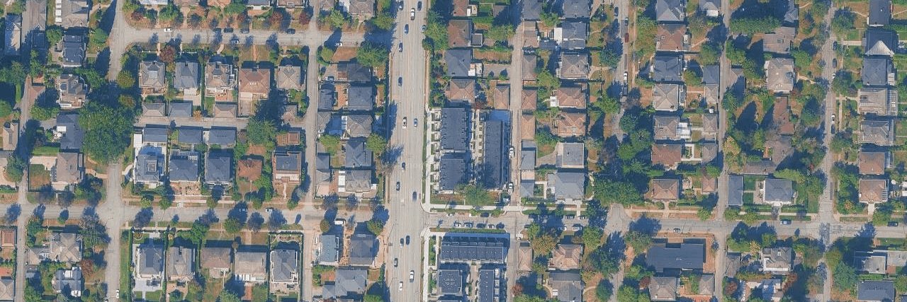 Oak+52 Townhomes aerial view