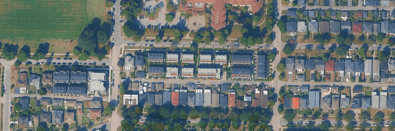 Intracorp West 62nd Townhomes aerial view