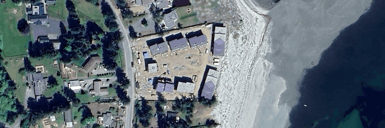 Saratoga Beach House aerial view
