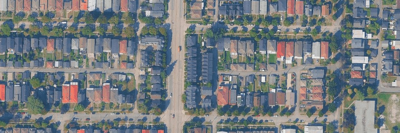 Brownstones aerial view