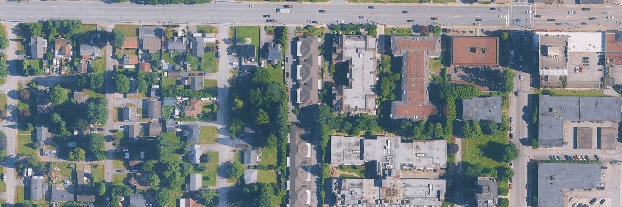 Dewdney Place aerial view
