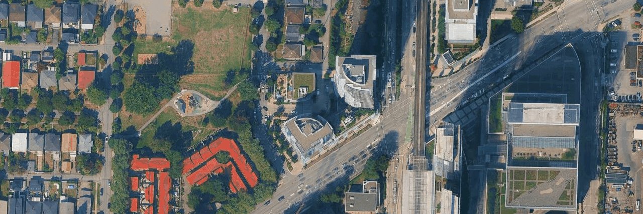 Northwest aerial view