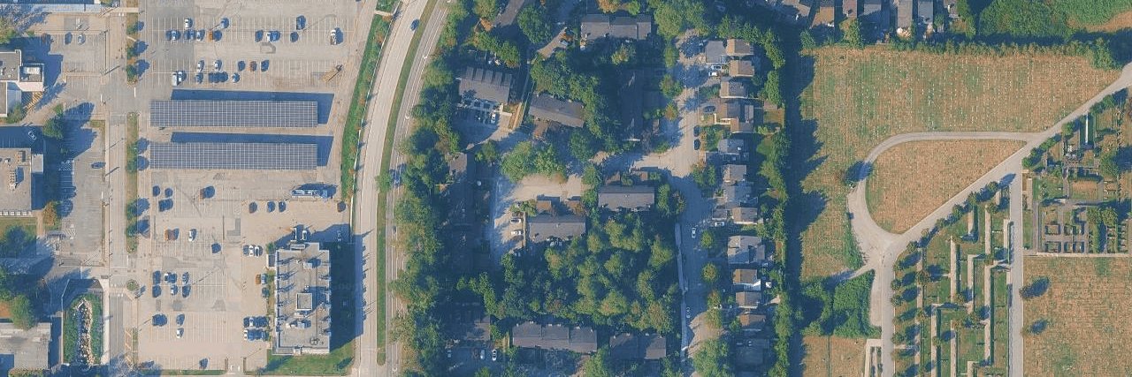 Greentree Village In Burnaby South aerial view