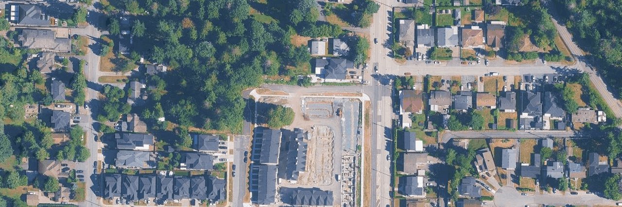 Center 128 Townhomes aerial view