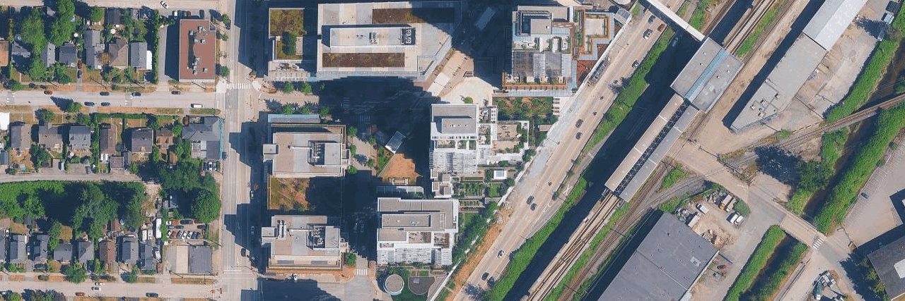 The Columbia - Brewery District aerial view