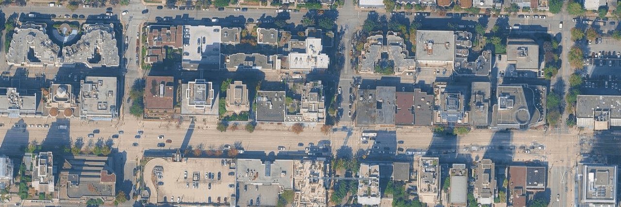 Skyline On Broadway aerial view