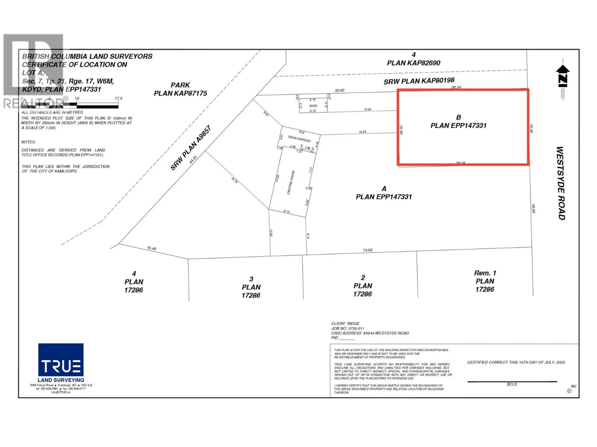 Property at 3650 WESTSYDE ROAD, Kamloops, BC