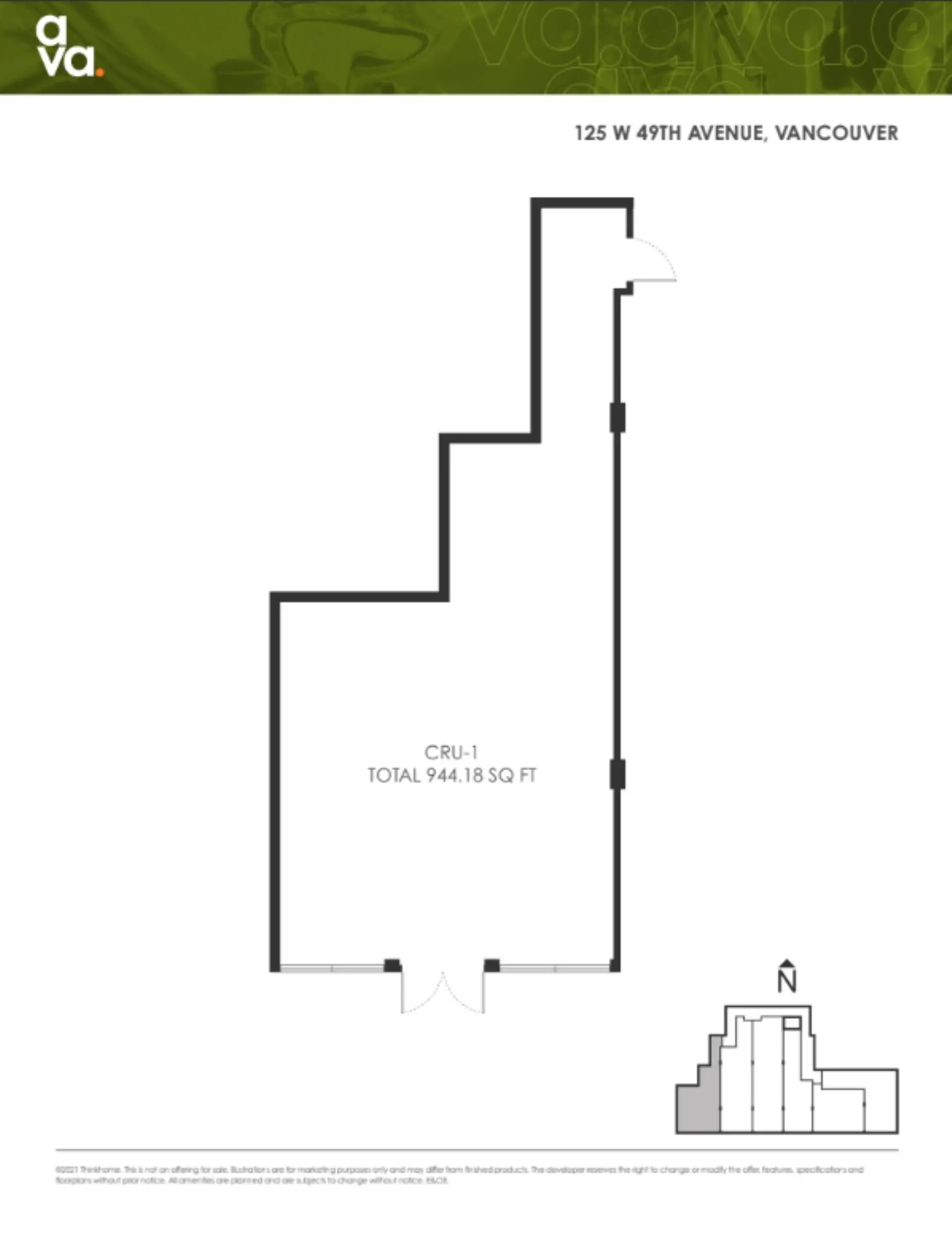 Property at #CRU-1 125 W 49TH AVENUE, Vancouver, BC