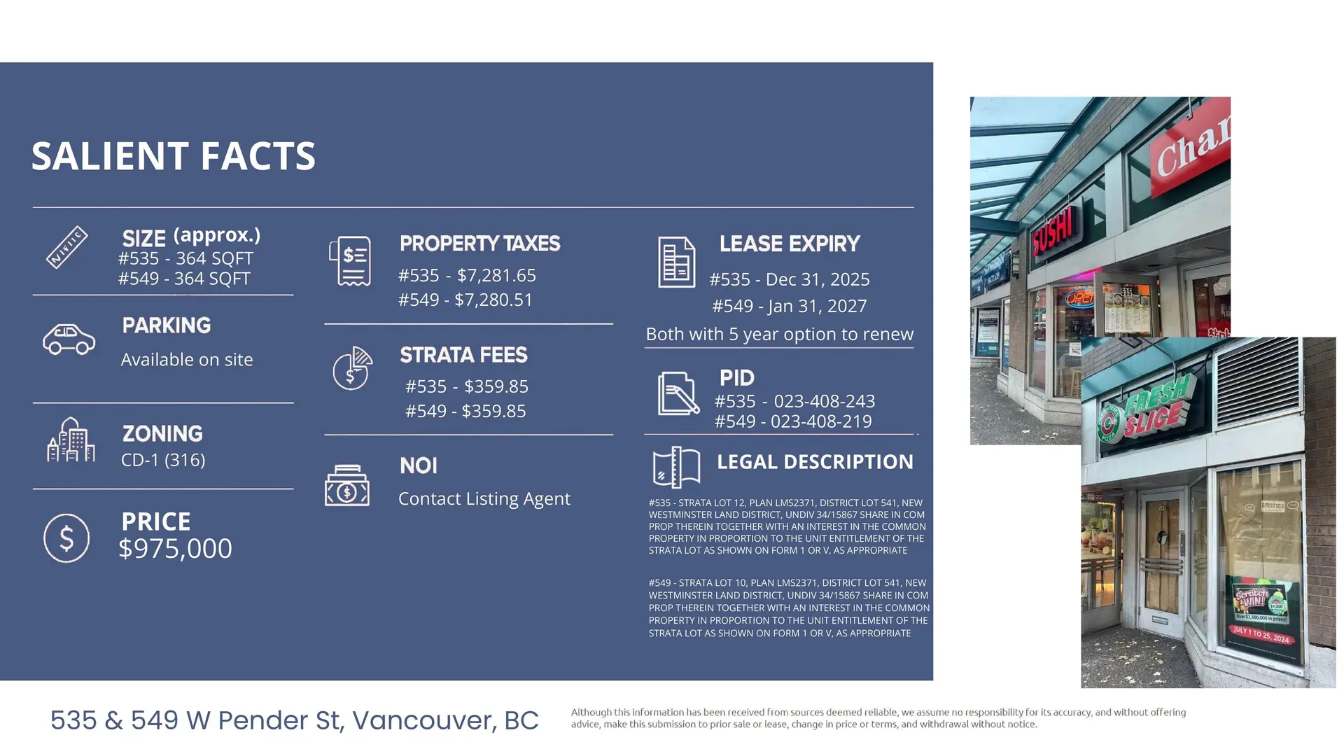 Property at 535-549 W PENDER STREET, Vancouver, BC