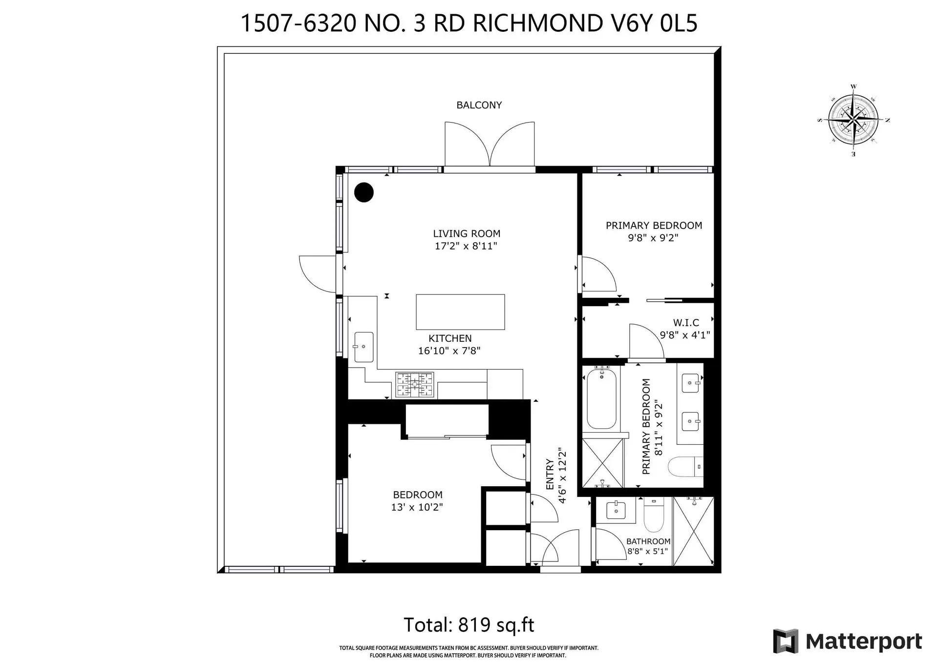 Property at #1507 6320 NO. 3 ROAD, Richmond, BC