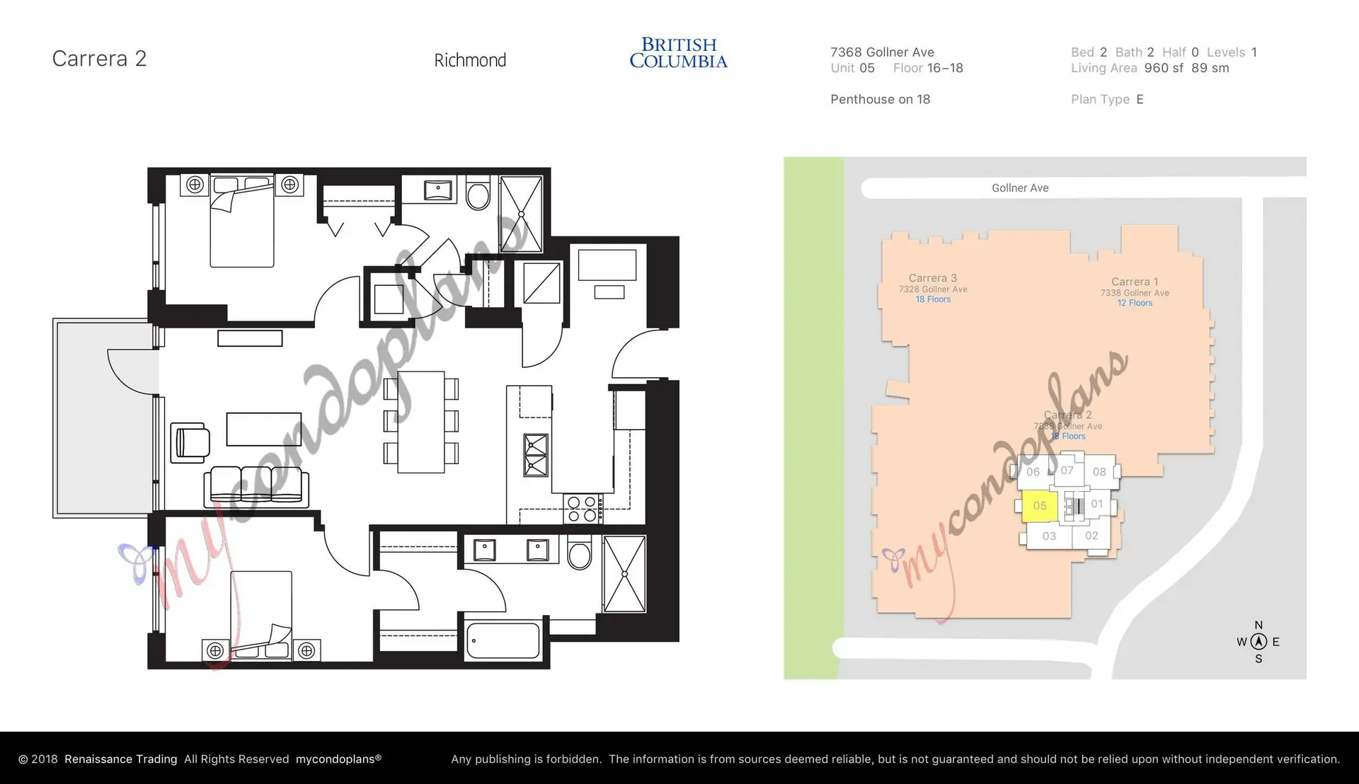 Property at #1805 7368 GOLLNER AVENUE, Richmond, BC
