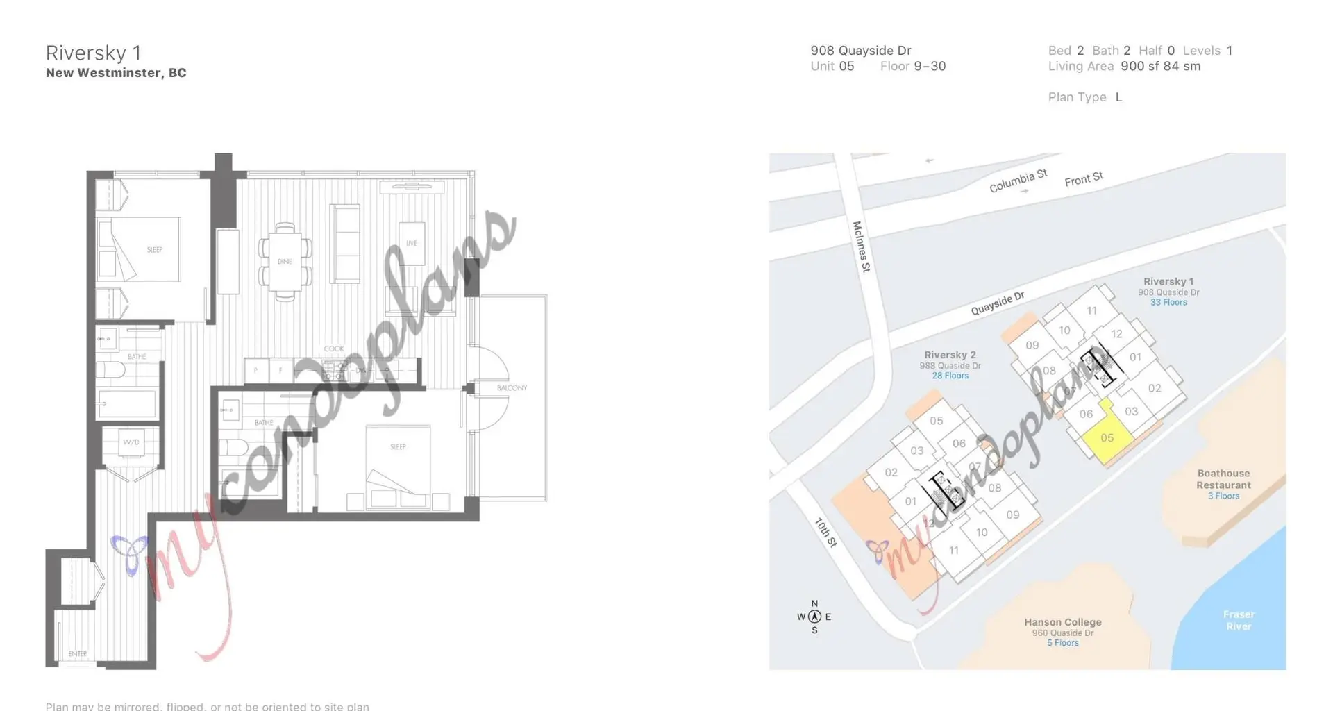 Property at #1905 908 QUAYSIDE DRIVE, New Westminster, BC