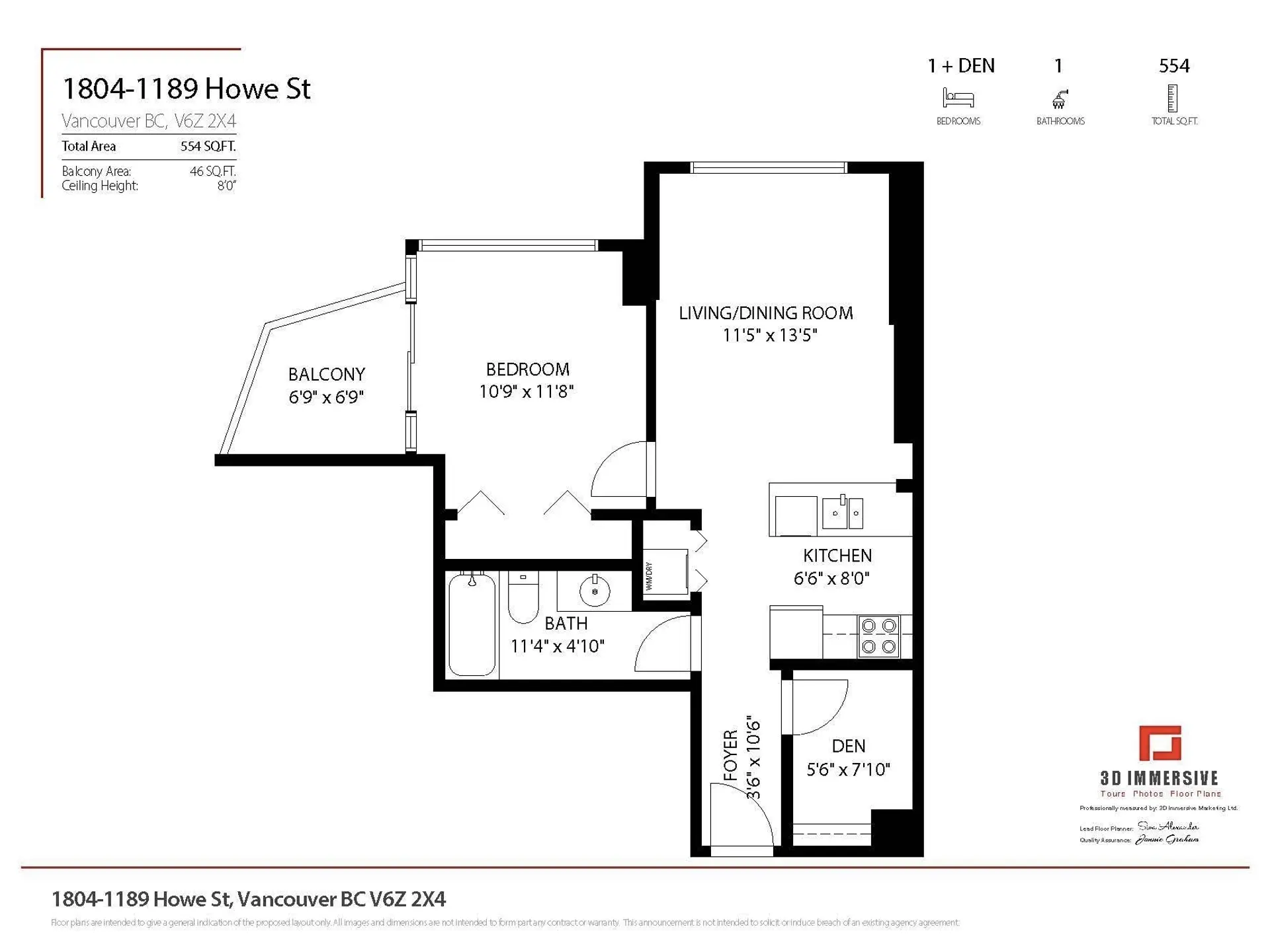 Property at #1804 1189 HOWE STREET, Vancouver, BC