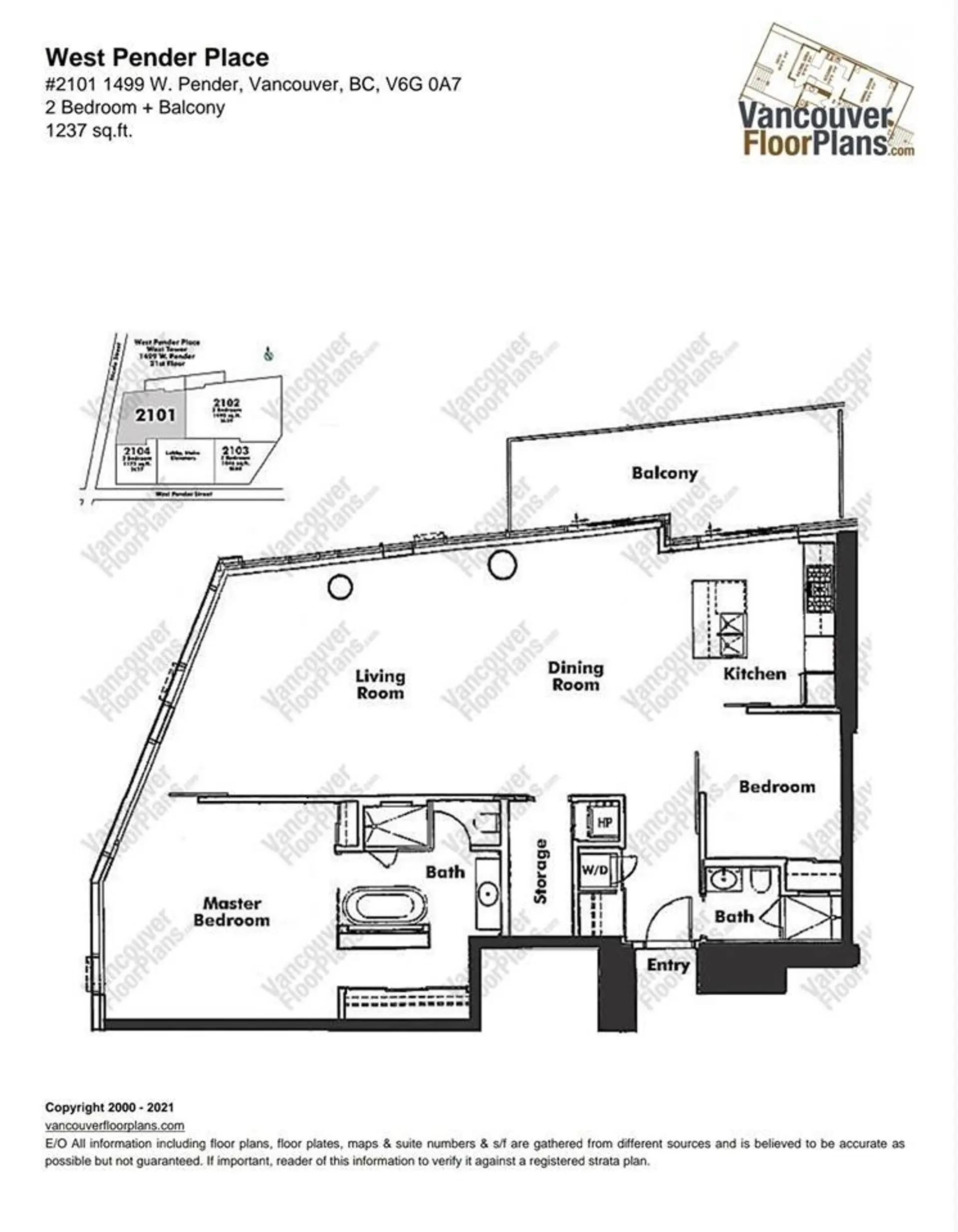 Property at #2101 1499 W PENDER STREET, Vancouver, BC