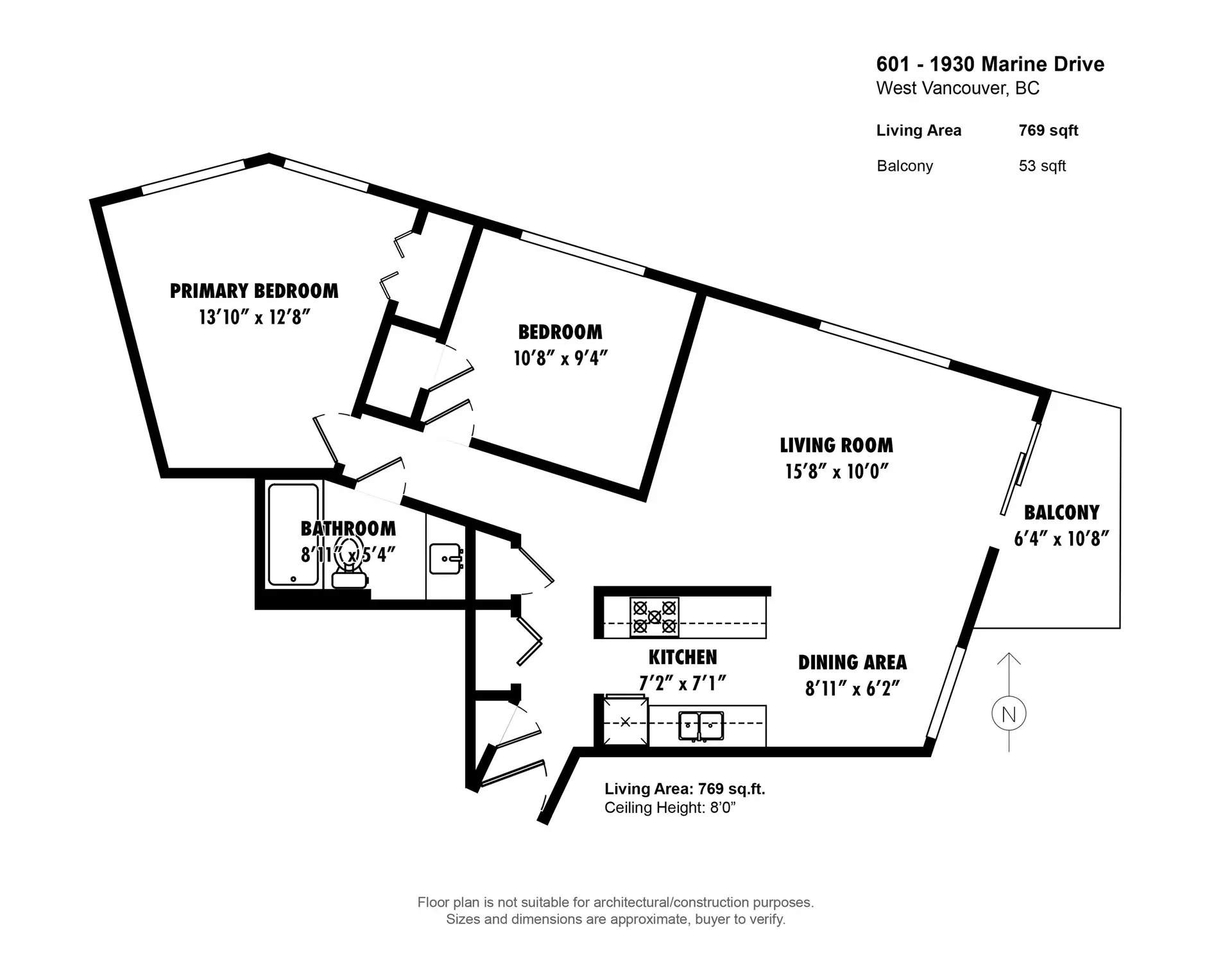 Property at #601 1930 MARINE DRIVE, West Vancouver, BC