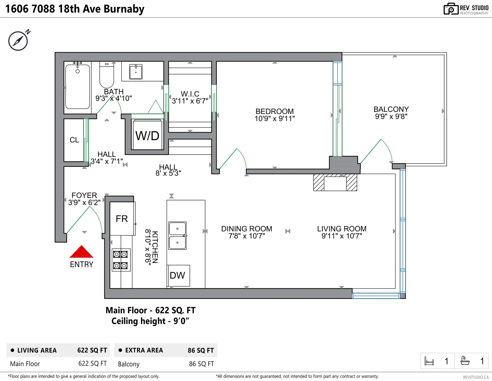 Property at #1606 7088 18th Avenue, Burnaby, BC