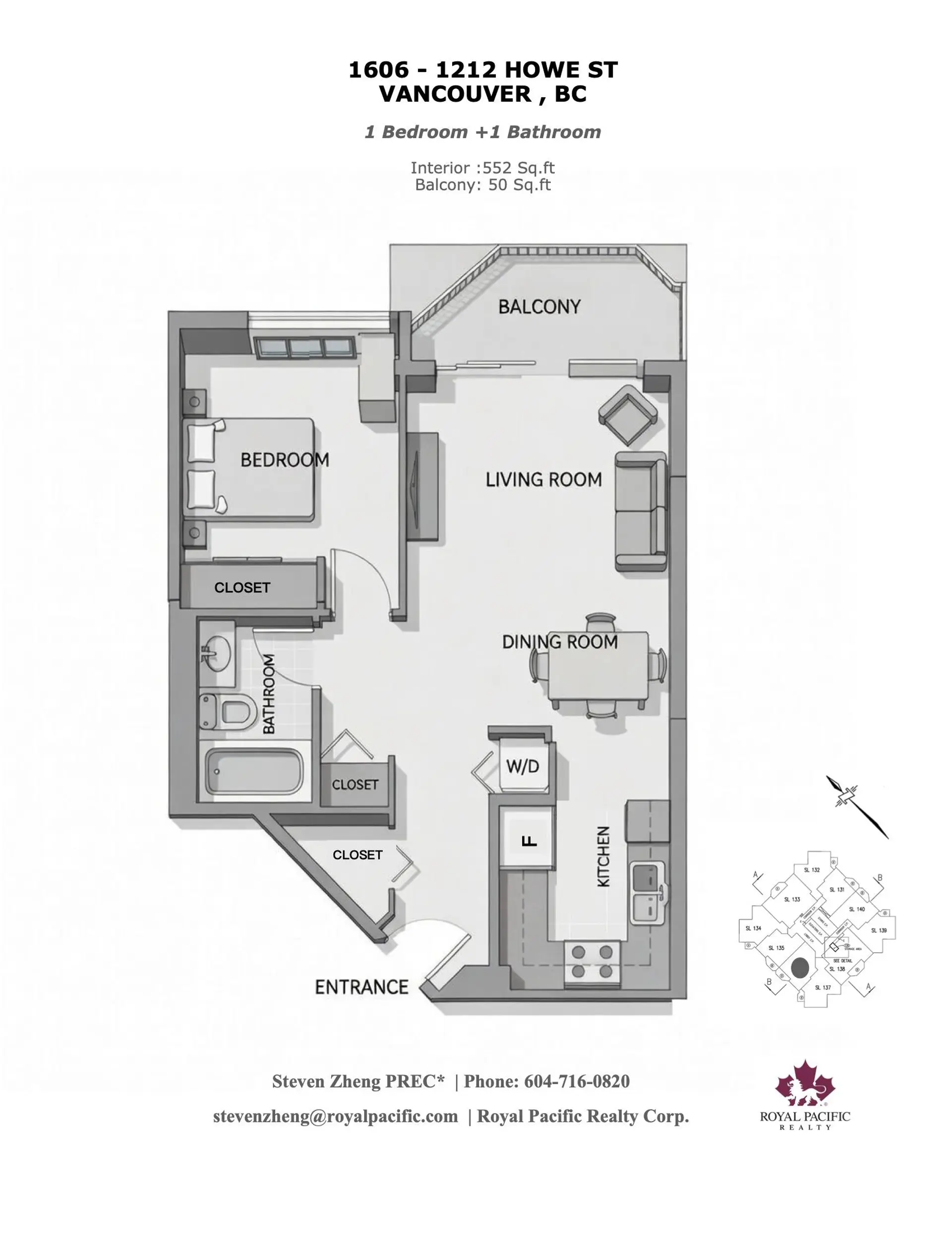 Property at #1606 1212 HOWE STREET, Vancouver, BC