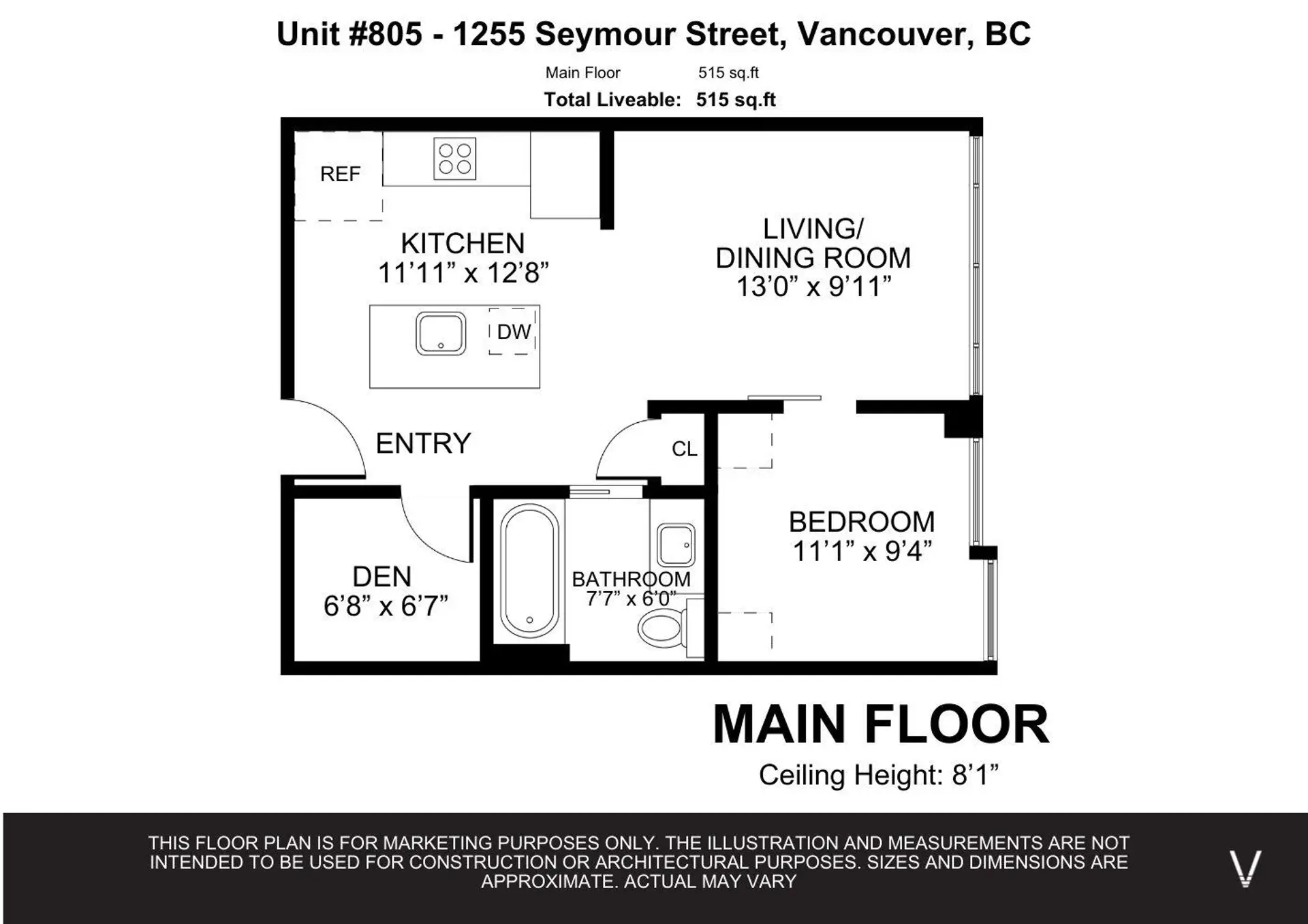 Property at #805 1255 SEYMOUR STREET, Vancouver, BC