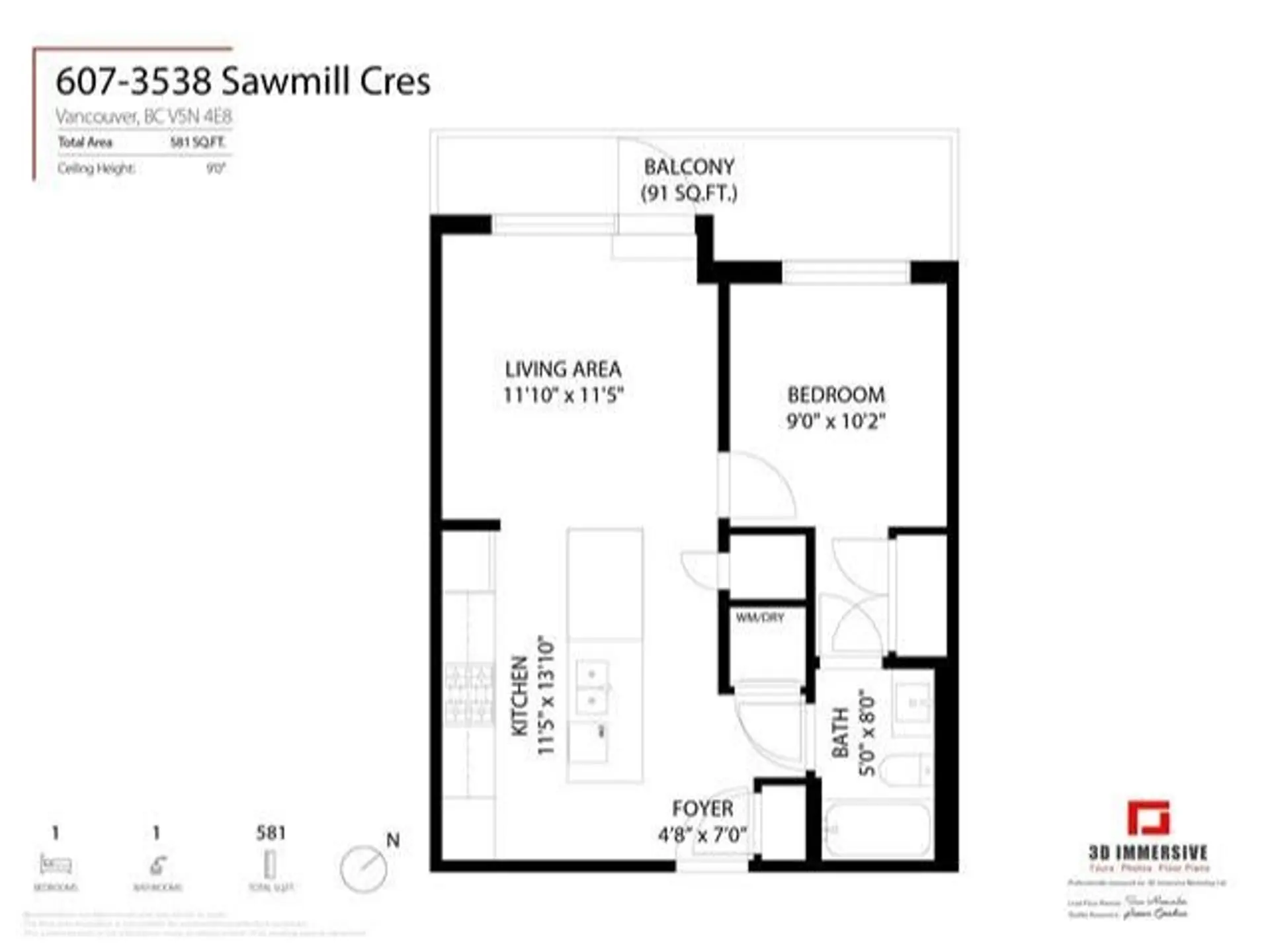 Property at #607 3538 SAWMILL CRESCENT, Vancouver, BC