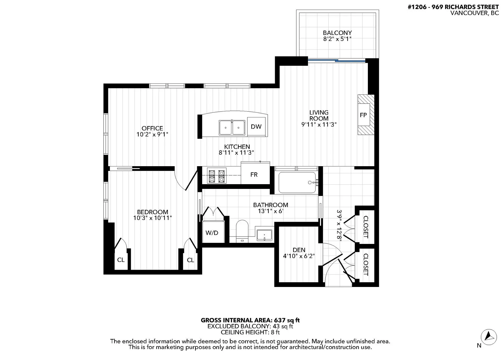 Property at #1206 969 RICHARDS STREET, Vancouver, BC