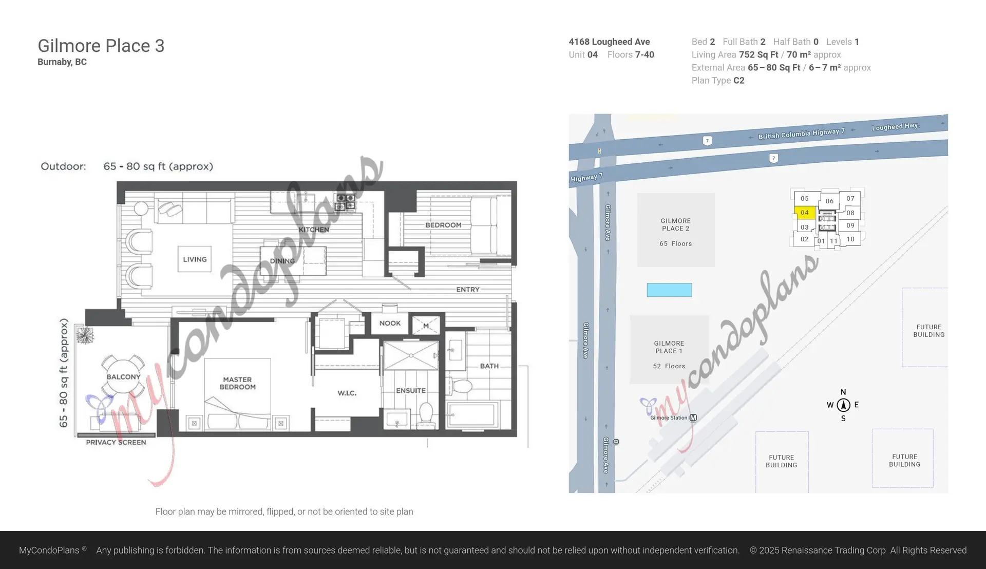 Property at #2804 4168 Lougheed Highway, Burnaby, BC