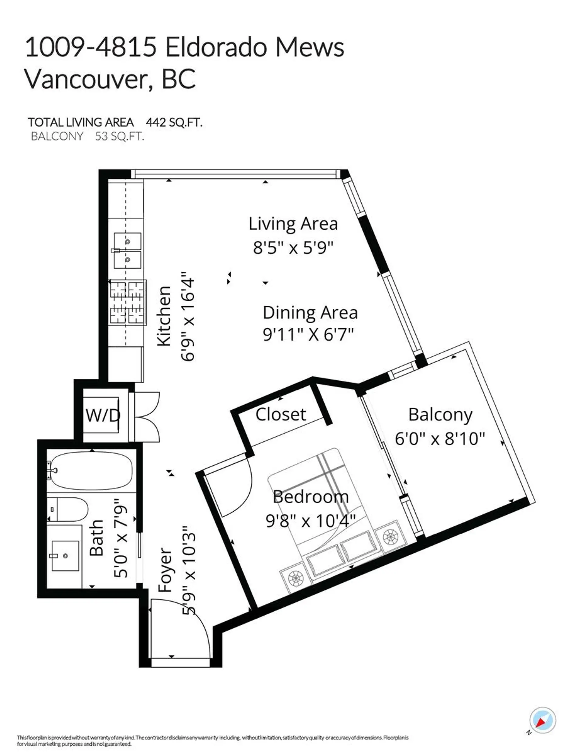 Property at #1009 4815 ELDORADO MEWS, Vancouver, BC