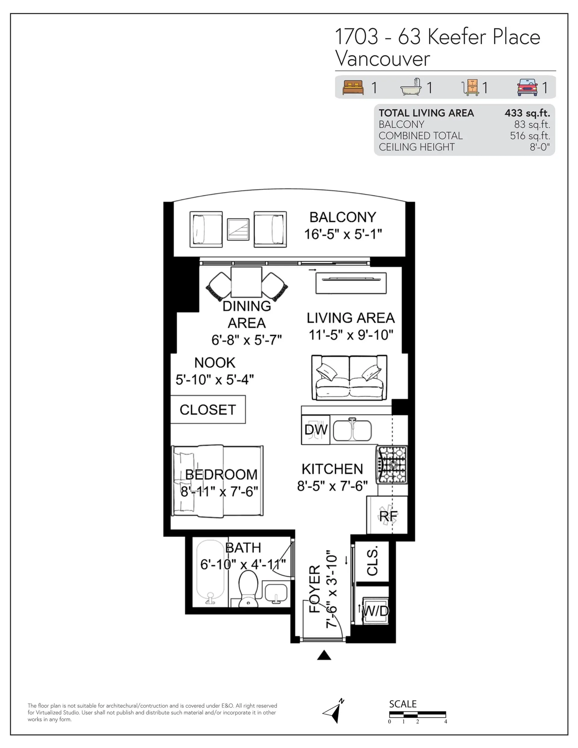 Property at #1703 63 KEEFER PLACE, Vancouver, BC