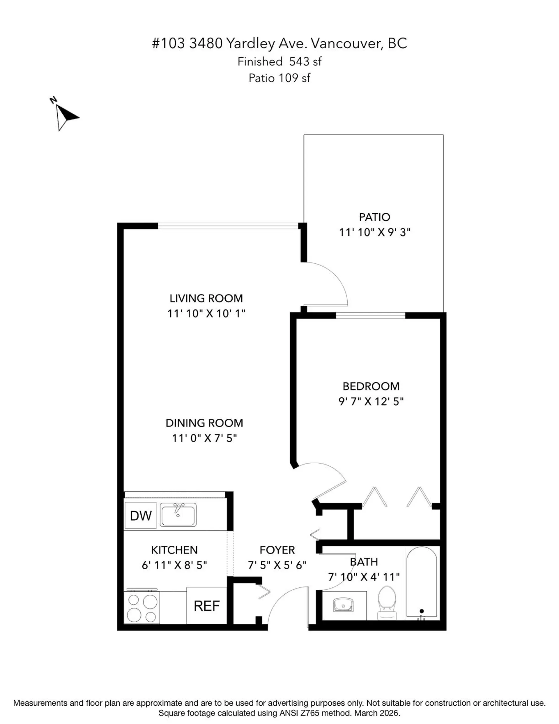 Property at #103 3480 YARDLEY AVENUE, Vancouver, BC