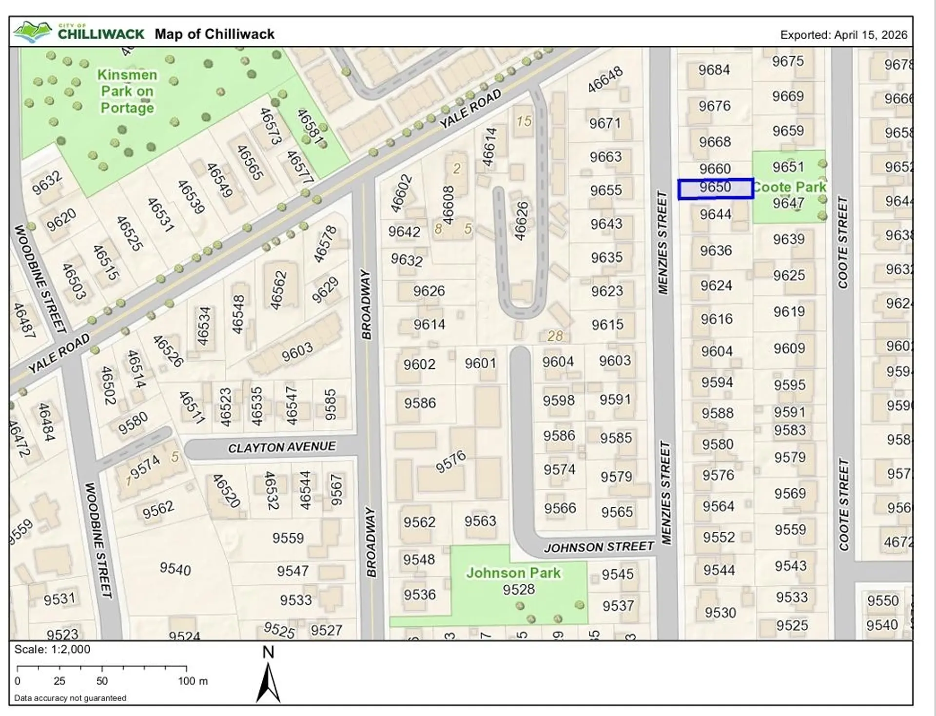 Property at 9650 MENZIES STREET, Chilliwack, BC