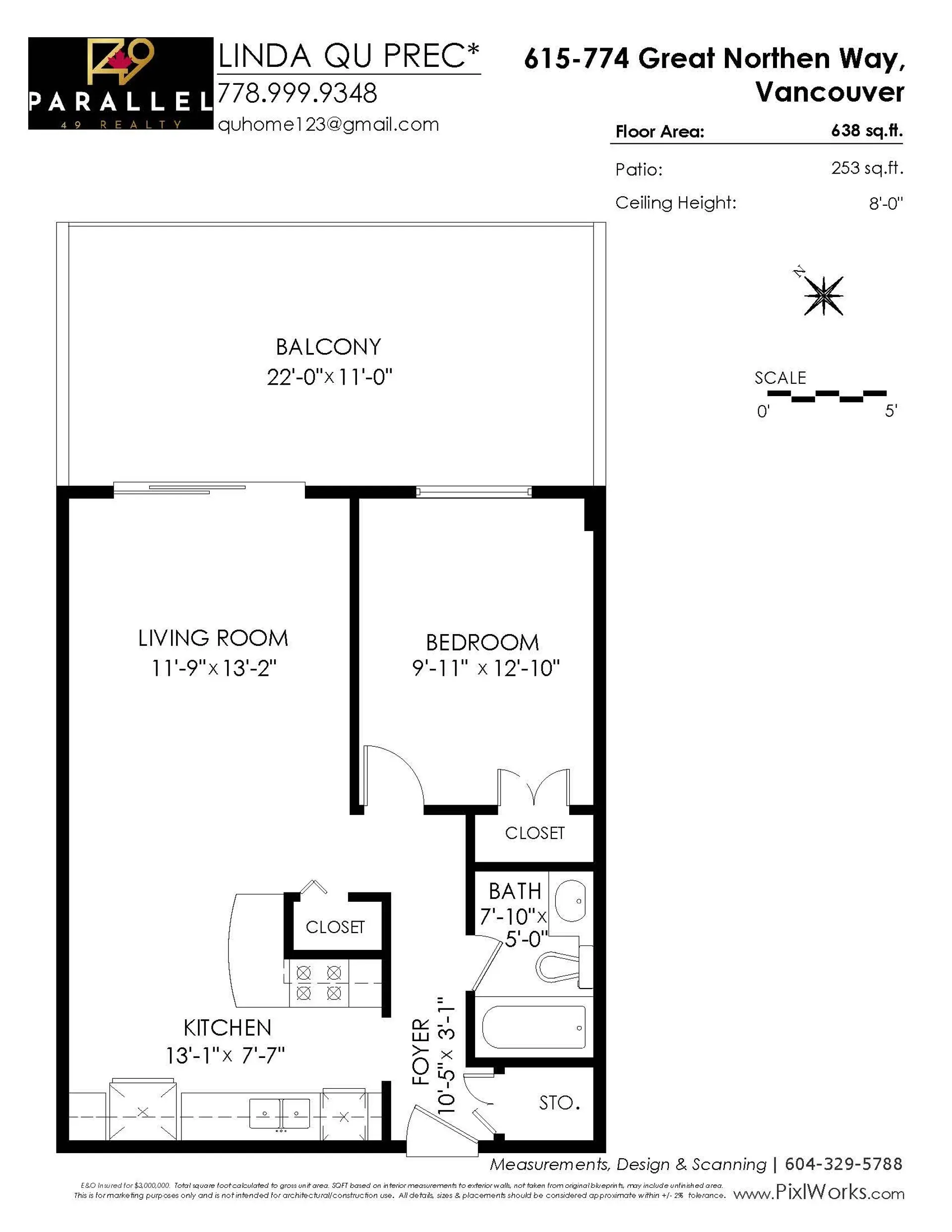 Property at #615 774 GREAT NORTHERN WAY, Vancouver, BC