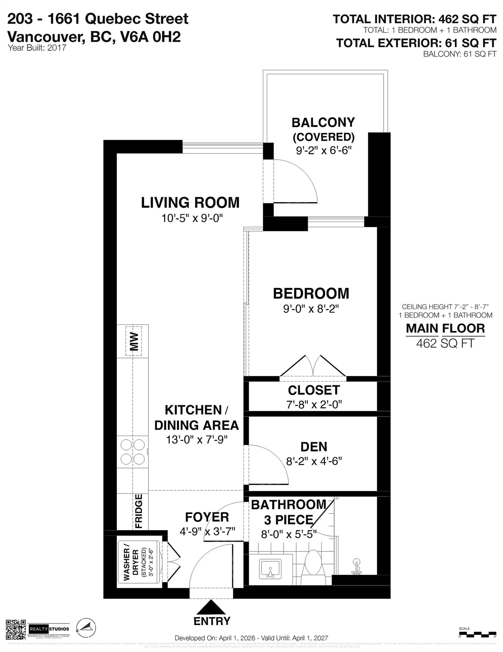 Property at #203 1661 Quebec Street, Vancouver, BC