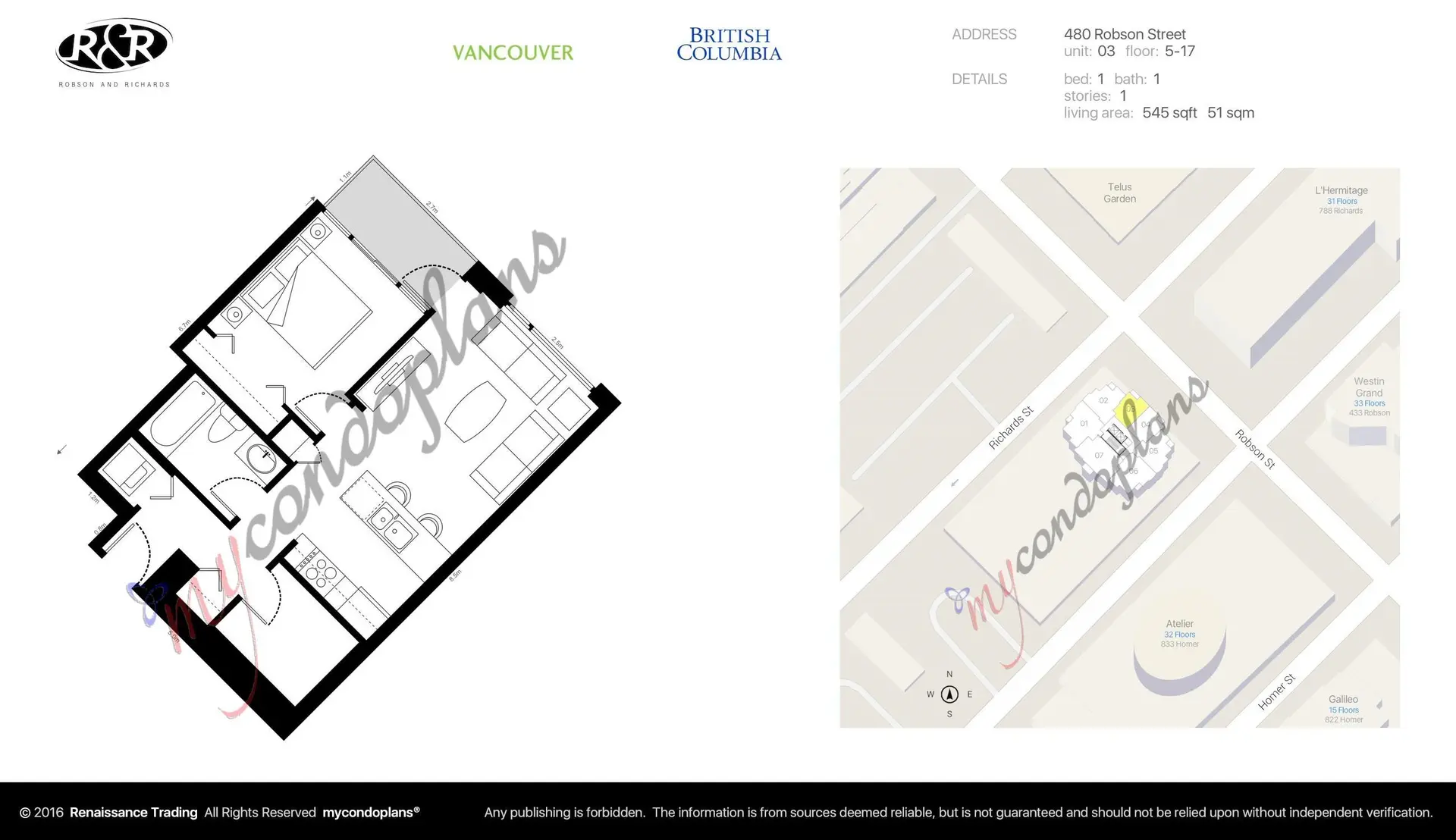 Property at #703 480 Robson Street, Vancouver, BC
