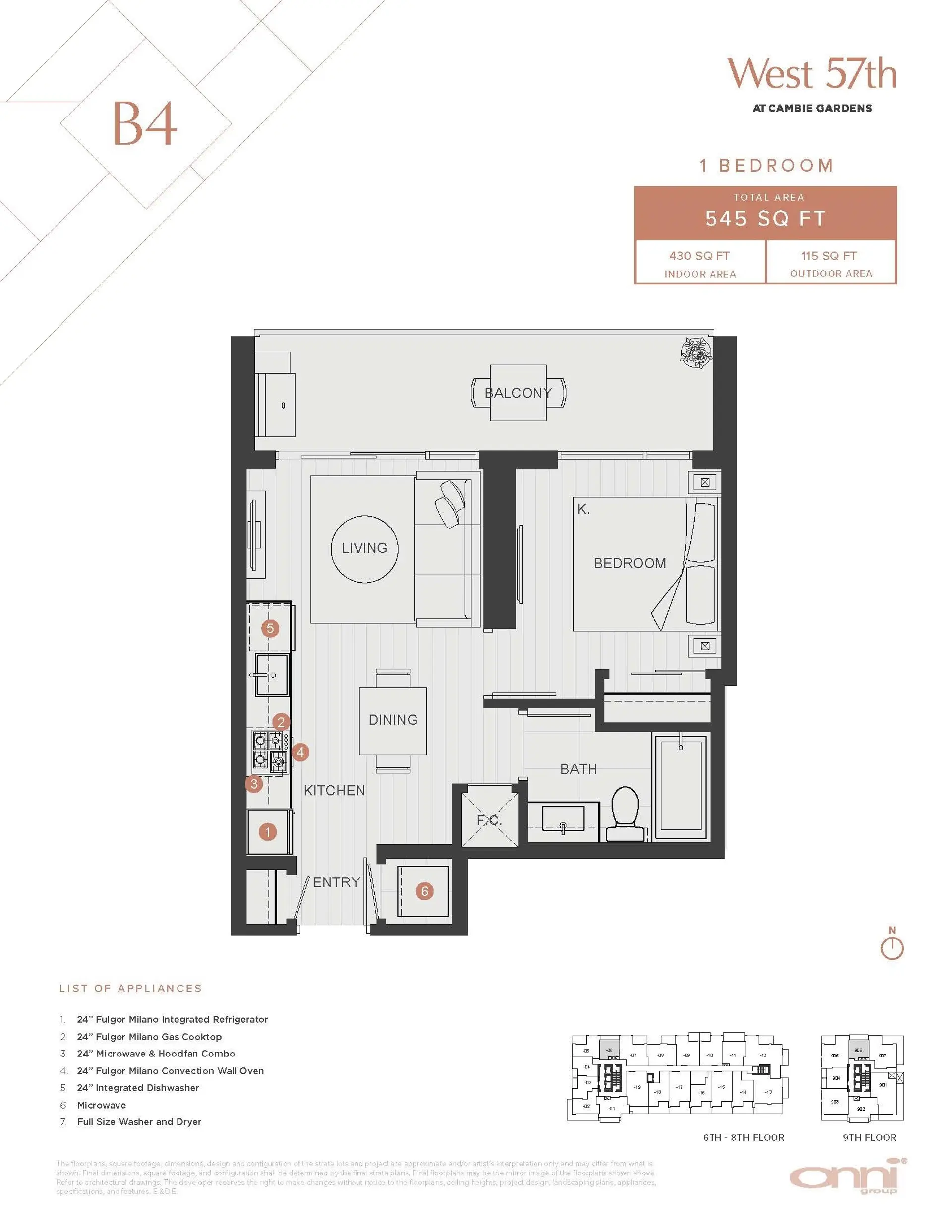 Property at #606 688 W 57th Avenue, Vancouver, BC