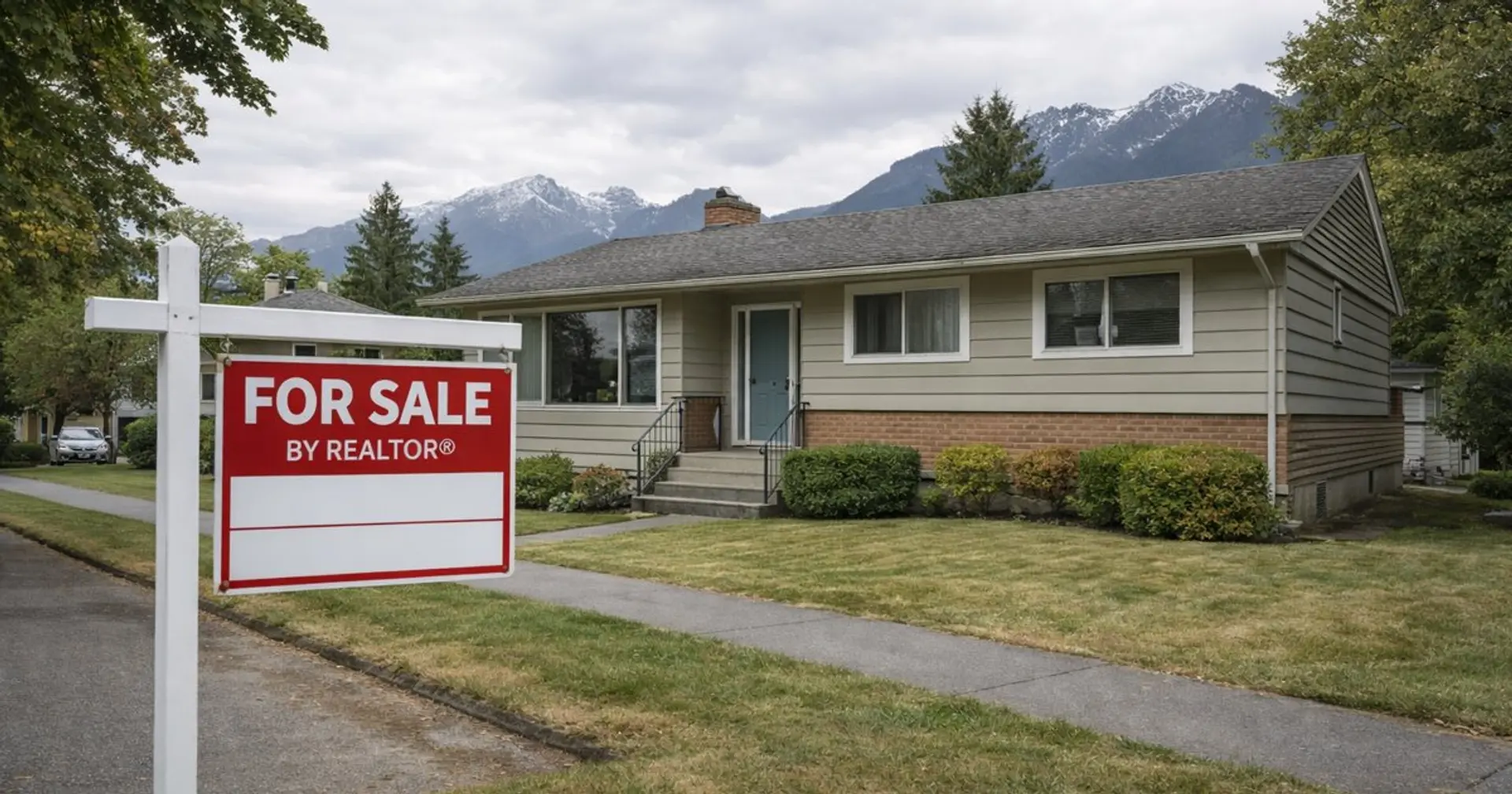Realtor commission in BC with house for sale sign