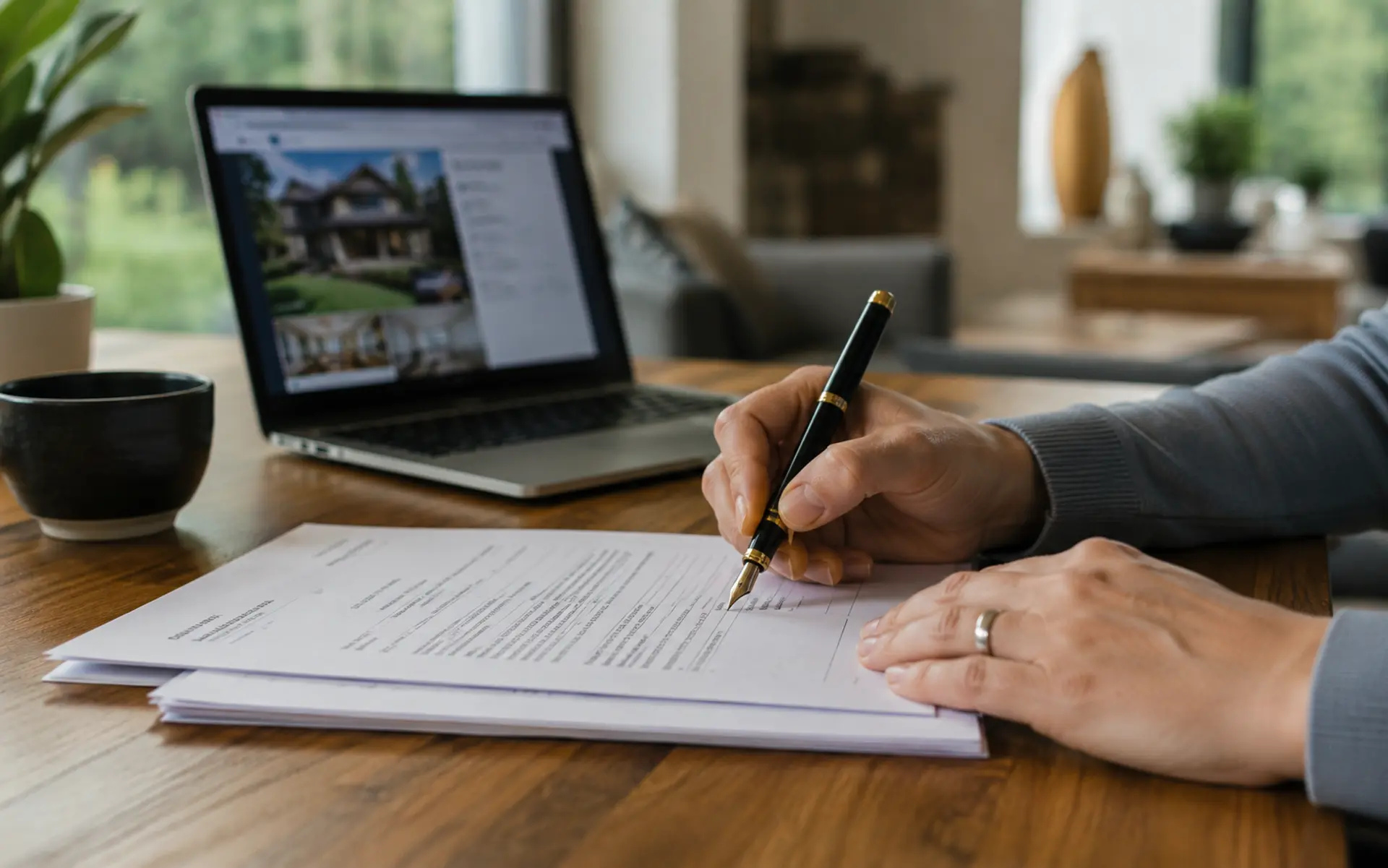 BC home seller signing closing documents Metro Vancouver