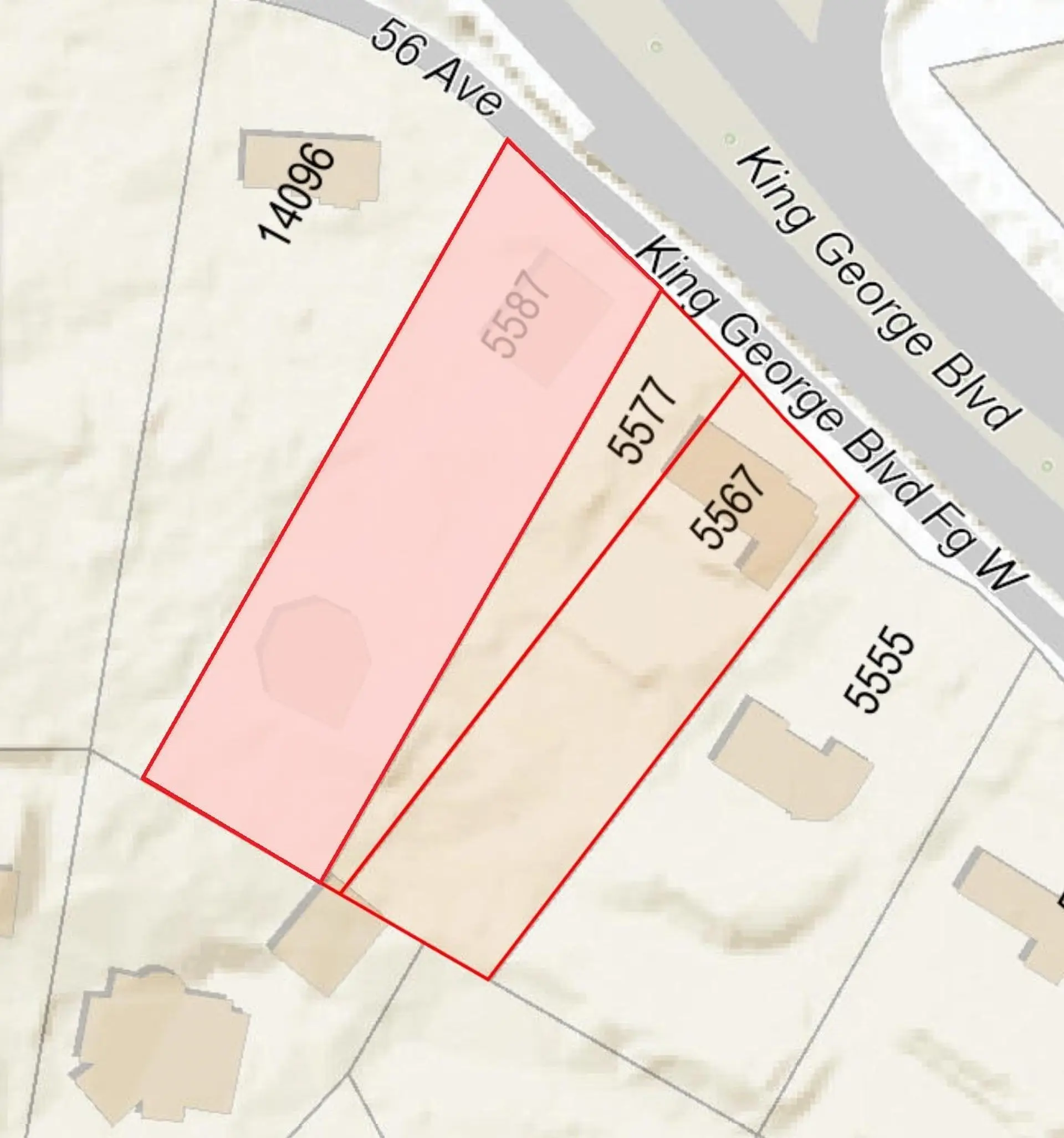 Property at 5587 King George Boulevard, Surrey, BC