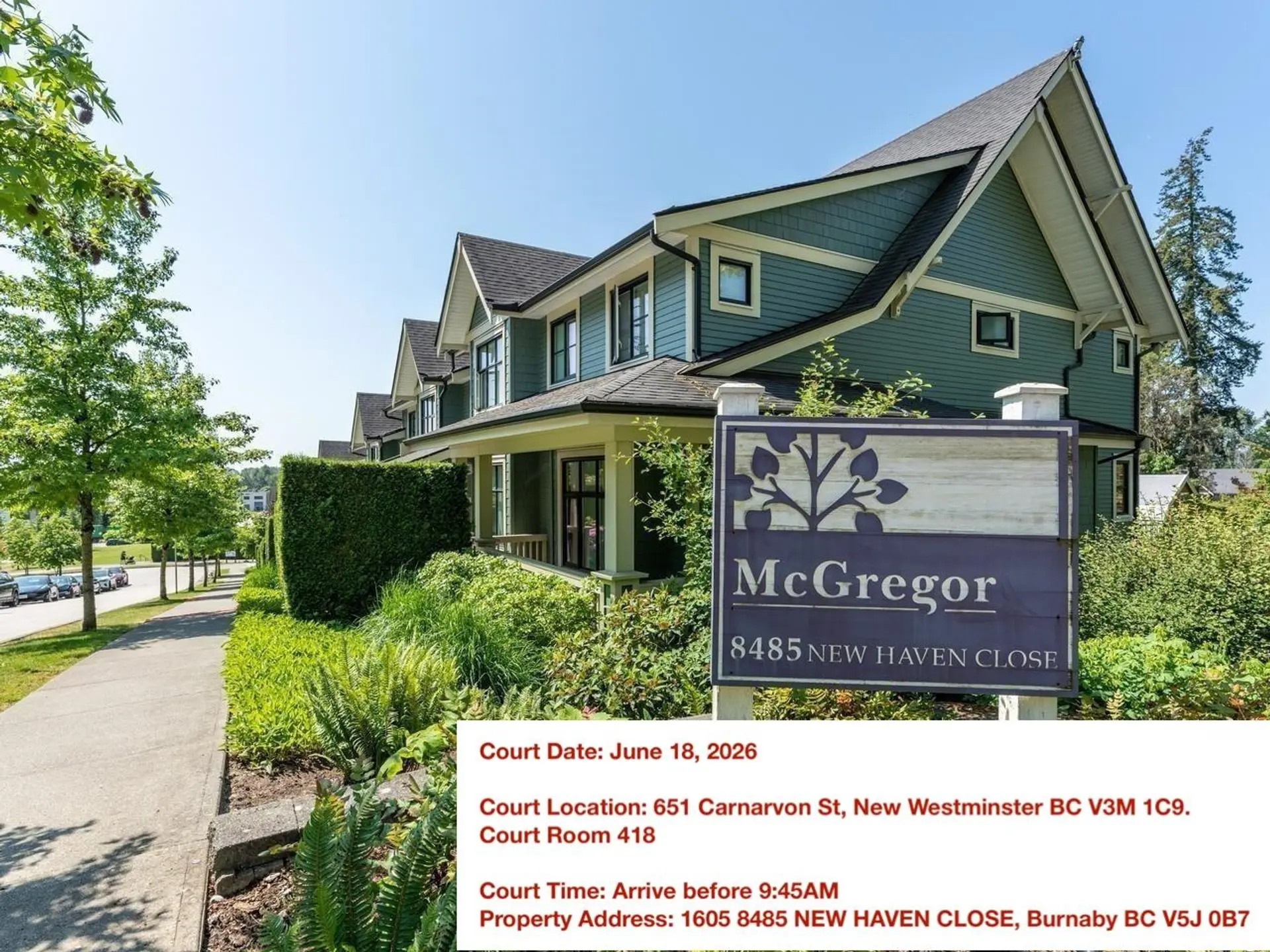 Property at #1605 8485 New Haven Close, Burnaby, BC