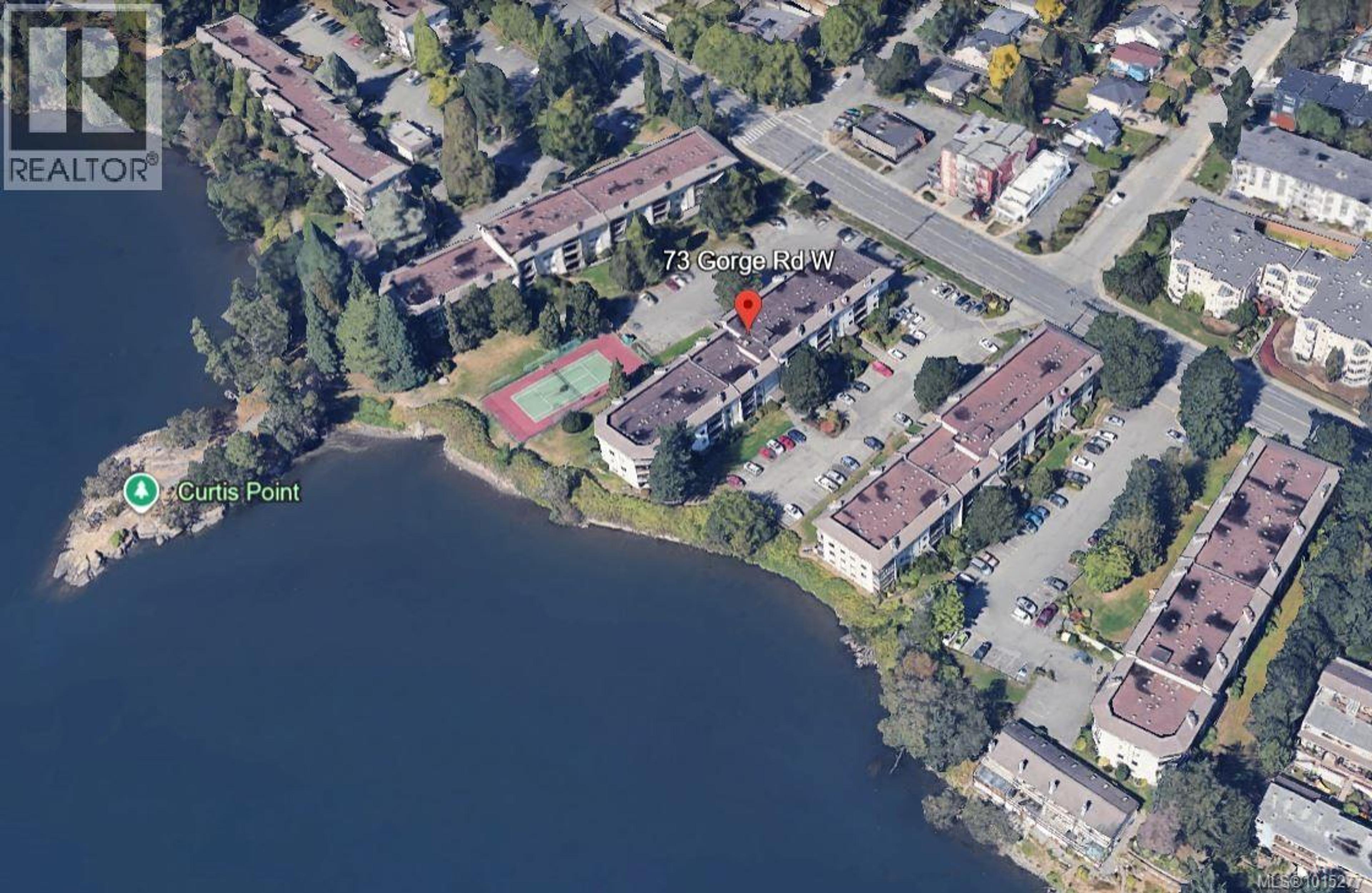 69 Gorge Rd W, Saanich - Exteriors - Full Complex View, Drone/Aerial View, Marked/Pin - Photo 3