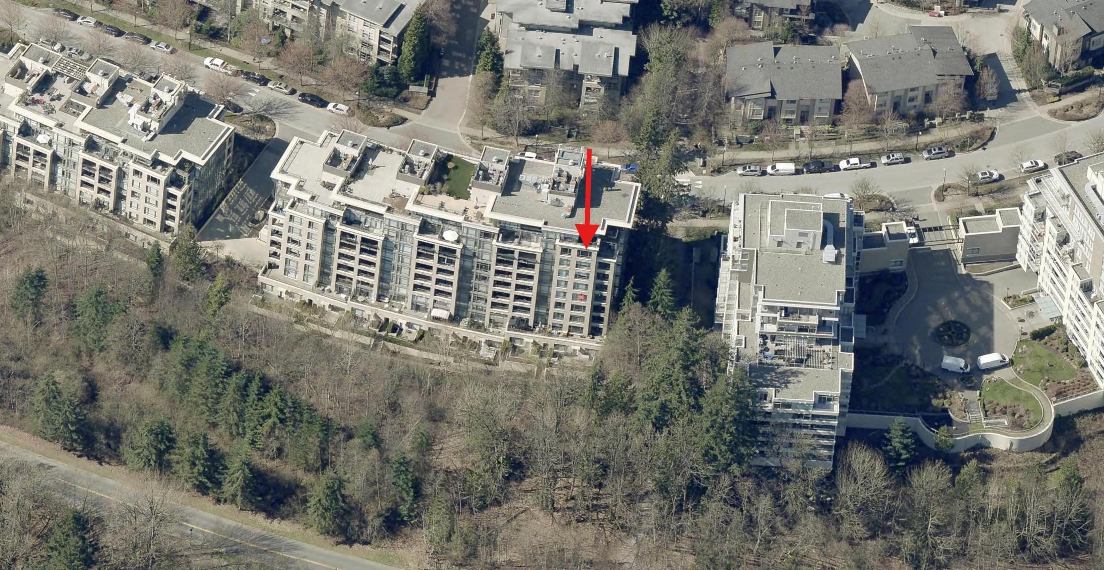 9300 University Crescent, Burnaby - Exteriors - Full Complex View, Drone/Aerial View, Marked/Pin - Photo 3