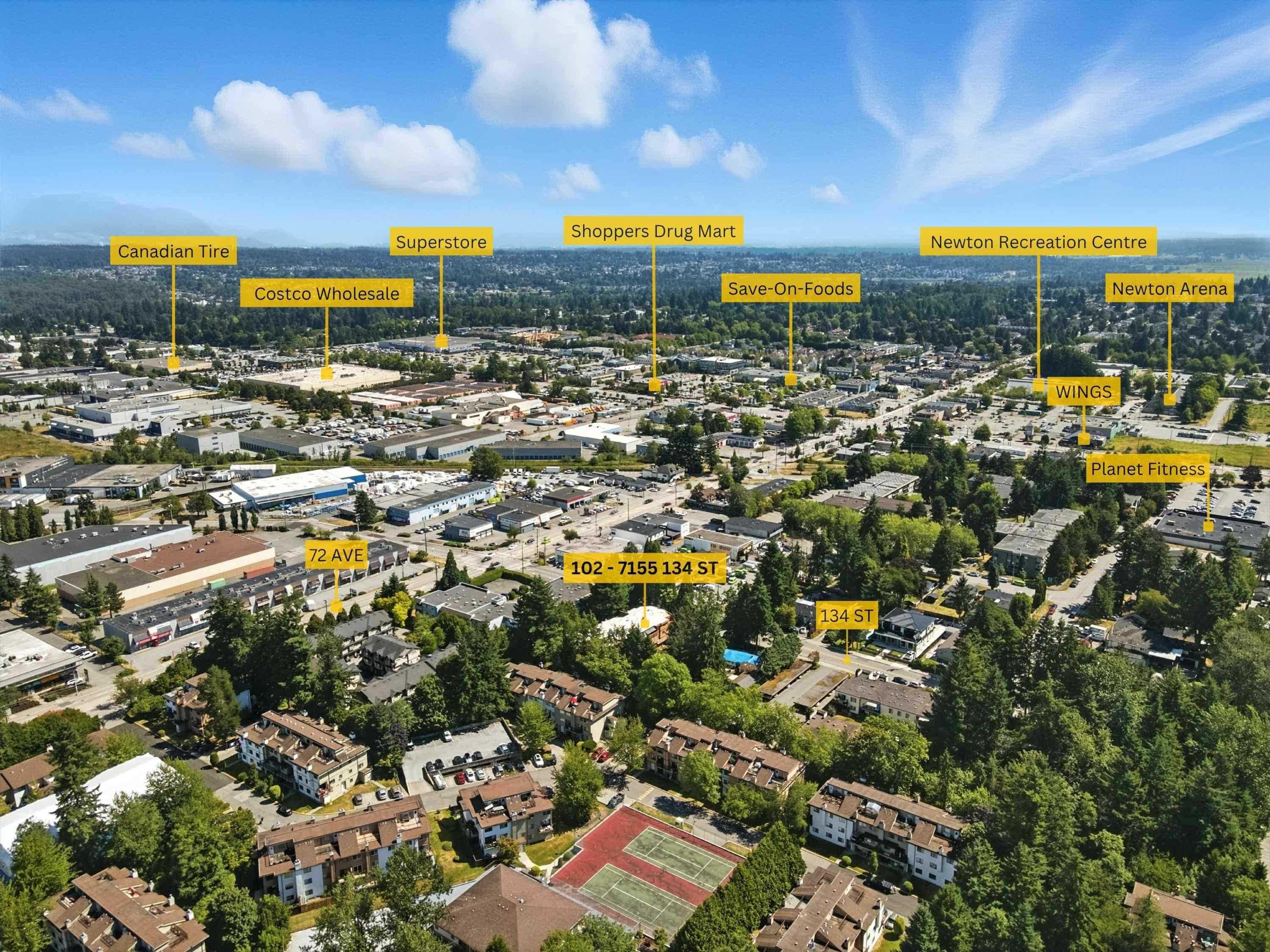 7155 134 Street, Surrey - Exteriors - Full Complex View, Drone/Aerial View, Marked/Pin - Photo 2