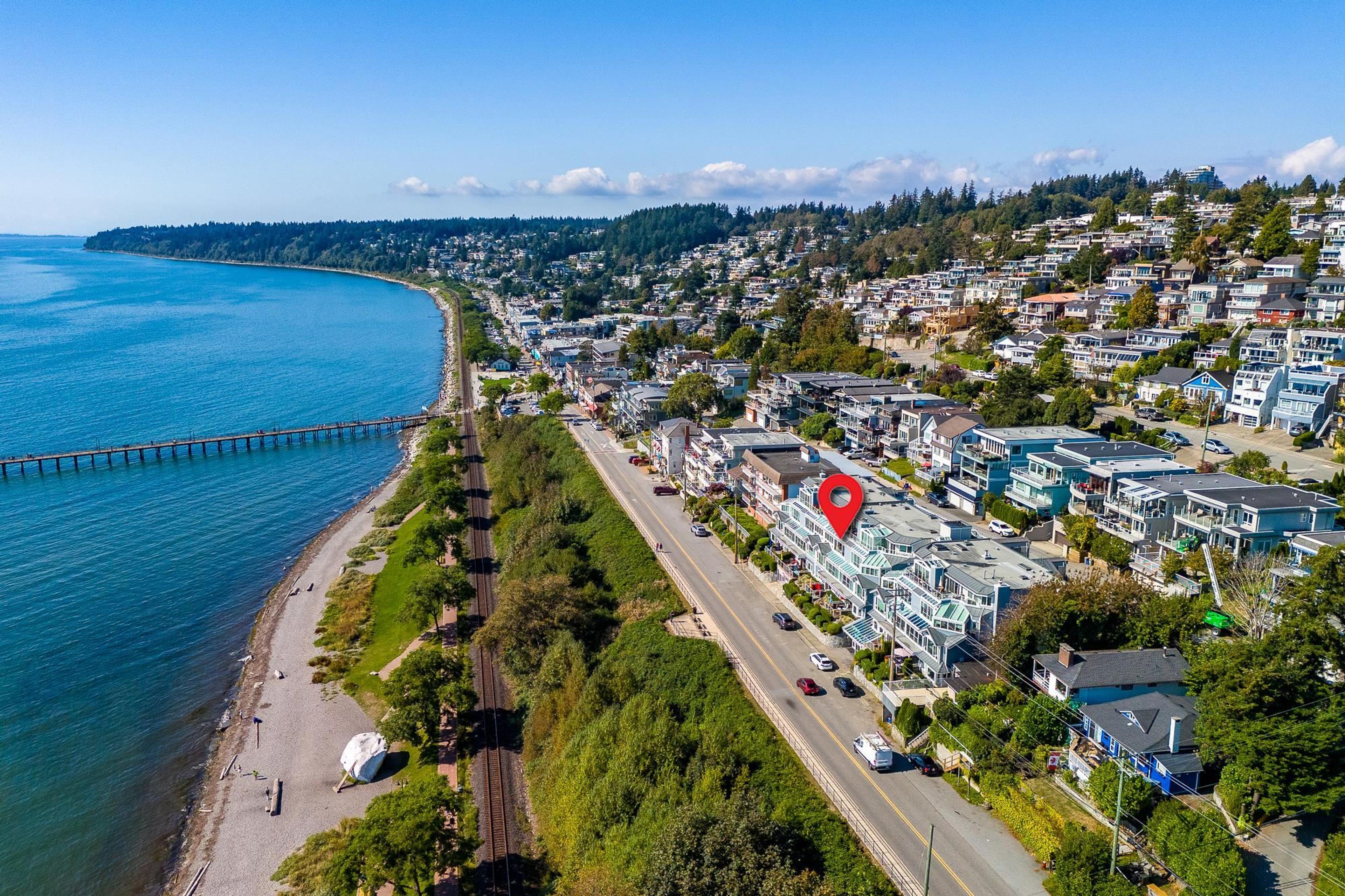 15165 Marine Drive, White Rock - Exteriors - Drone/Aerial View, Marked/Pin - Photo 2