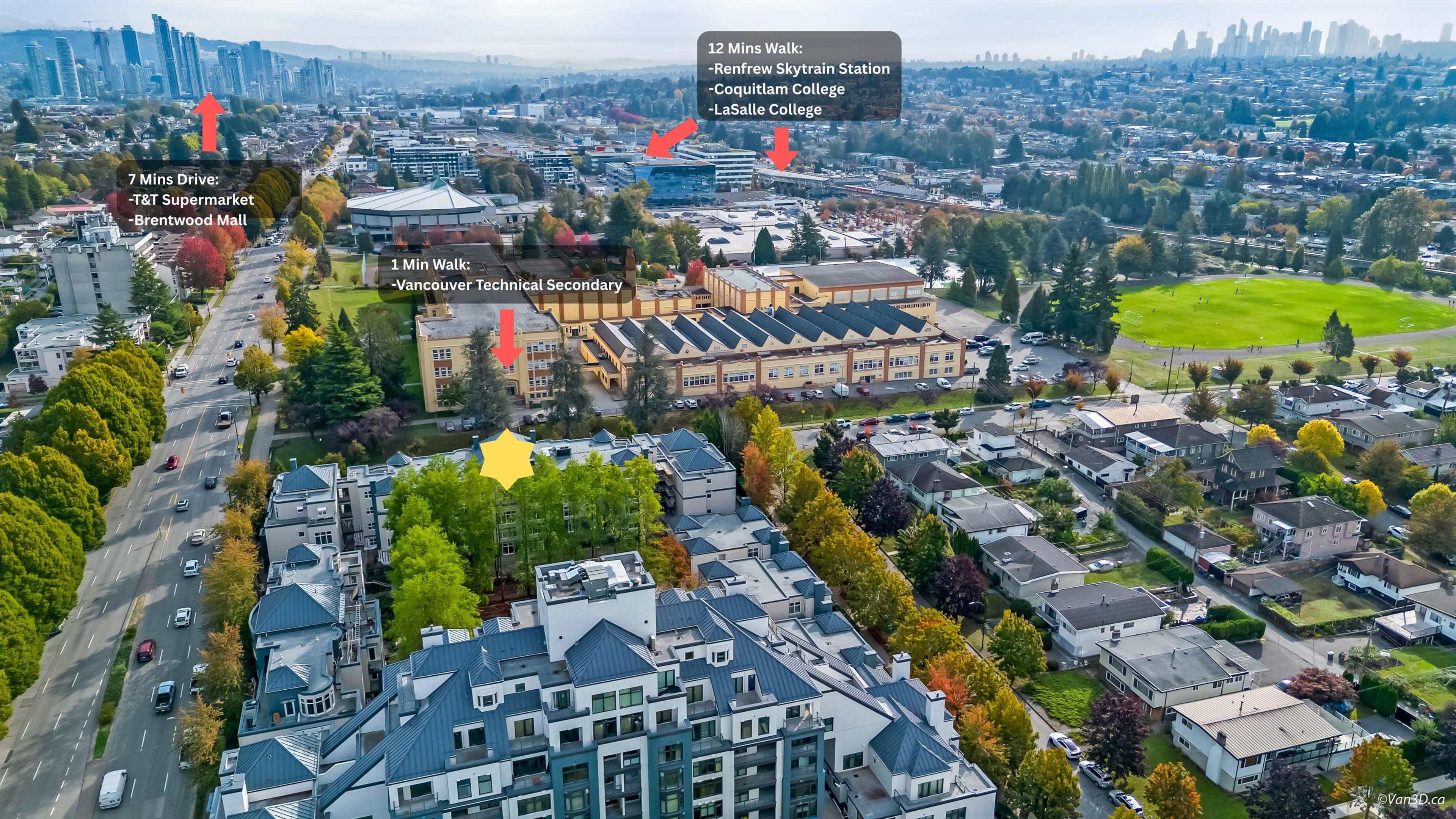 2533 Penticton Street, Vancouver - Exteriors - Full Complex View, Drone/Aerial View, Marked/Pin - Photo 6