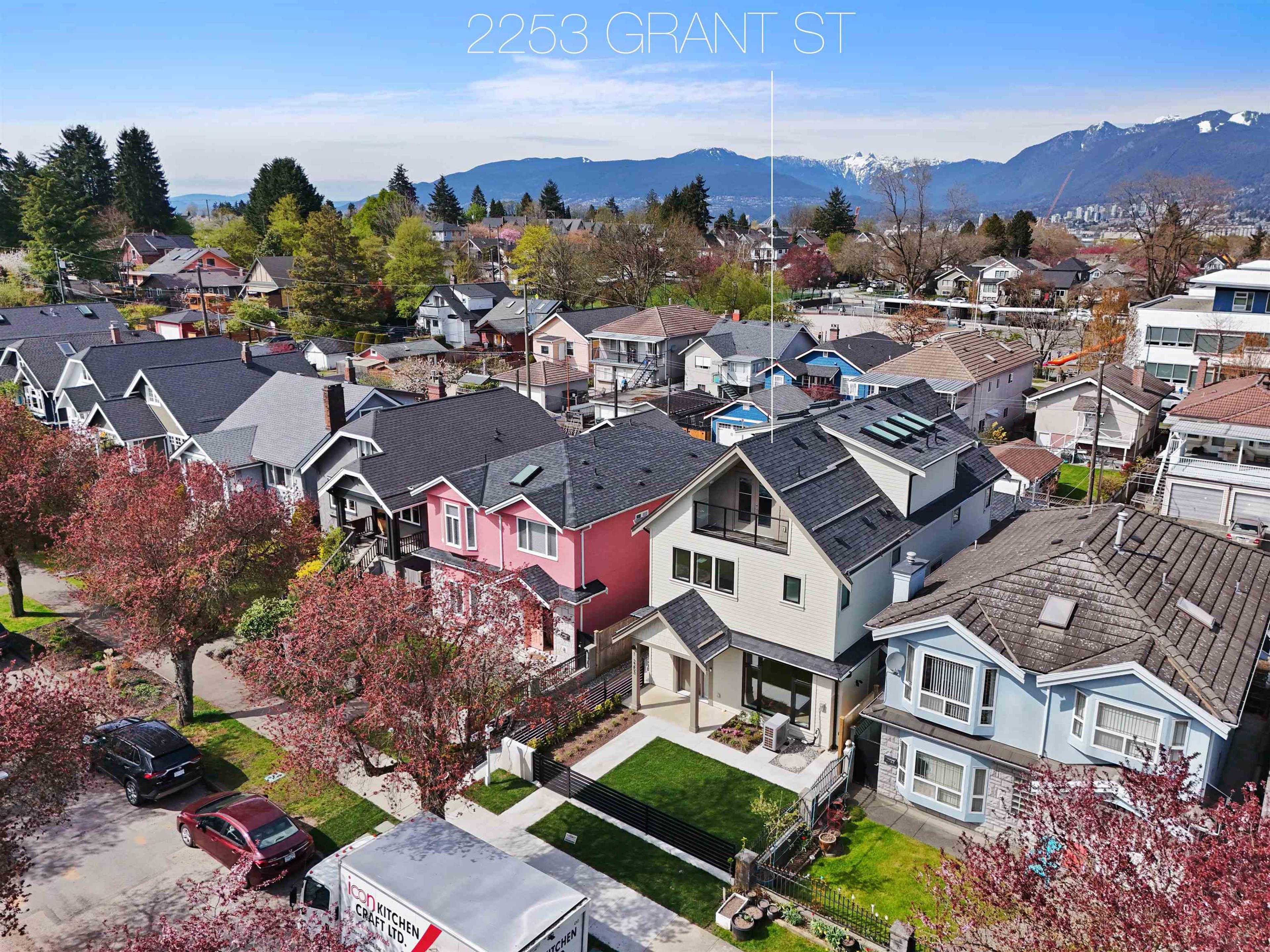 2253 Grant Street, Vancouver - Exteriors - Drone/Aerial View, Marked/Pin - Photo 1