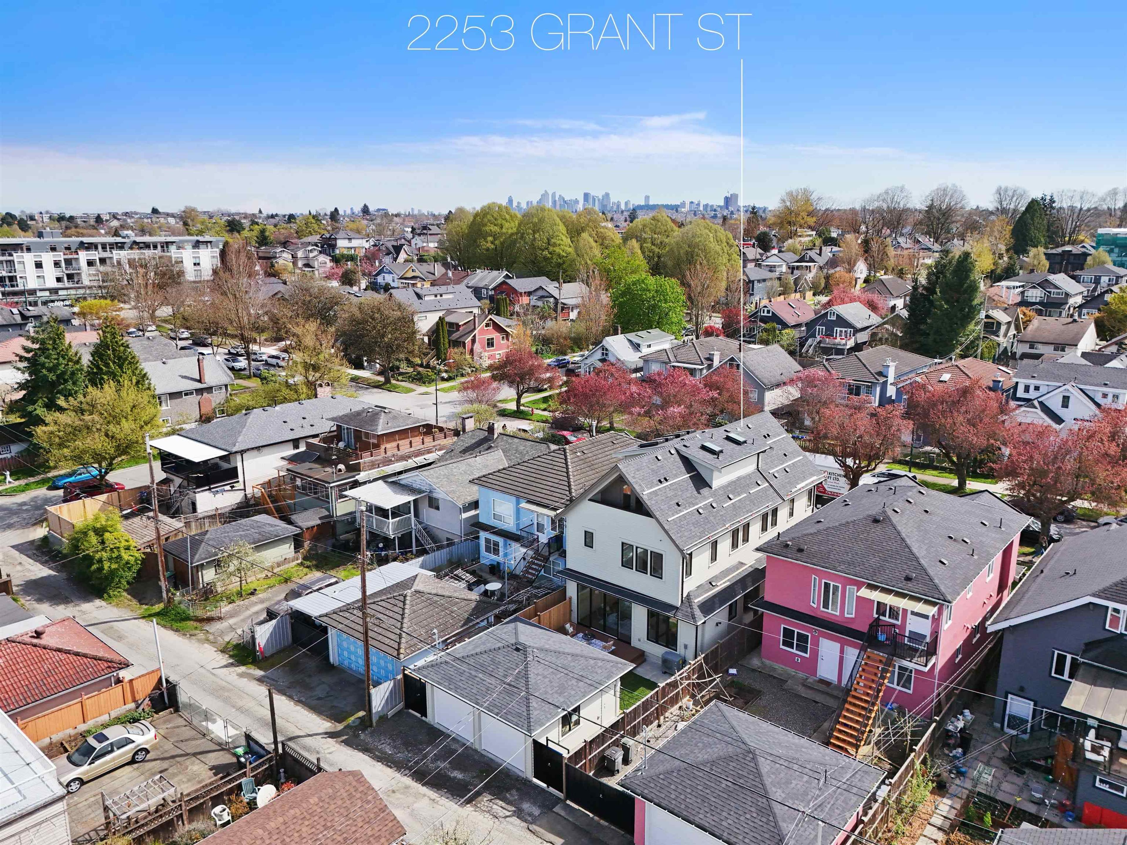 2253 Grant Street, Vancouver - Exteriors - Drone/Aerial View, Marked/Pin - Photo 3