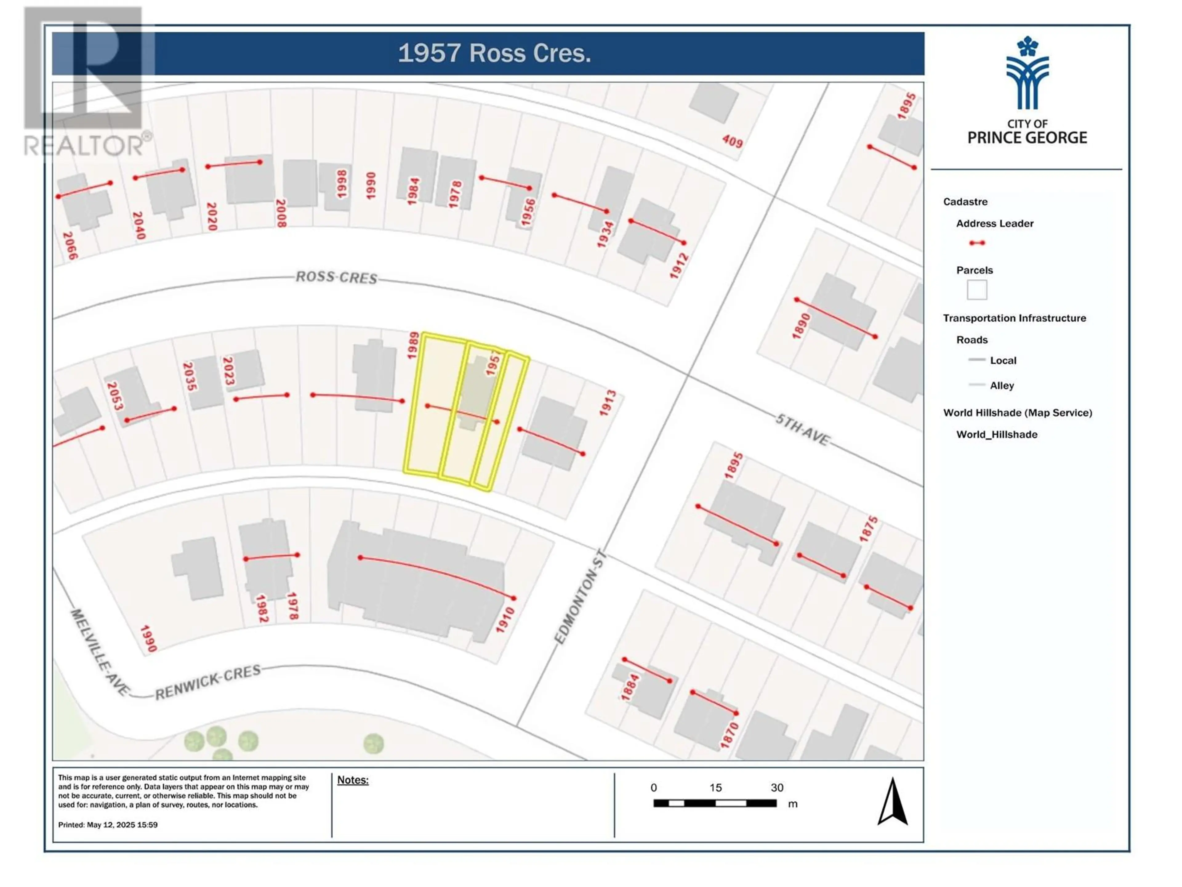 Property at 1957 ROSS CRESCENT, Prince George, BC