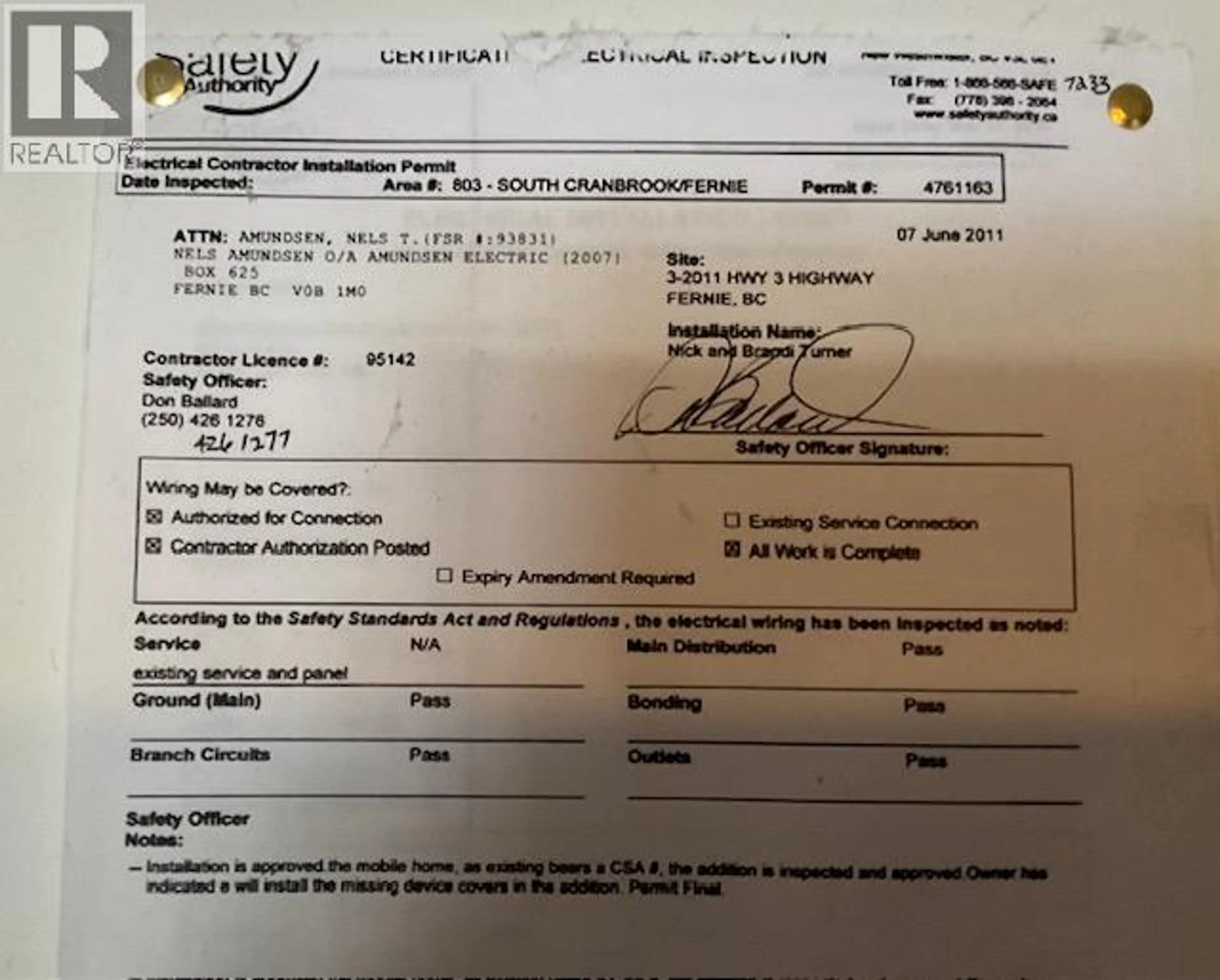 Property at #3 2011 HIGHWAY 3, Hosmer, BC