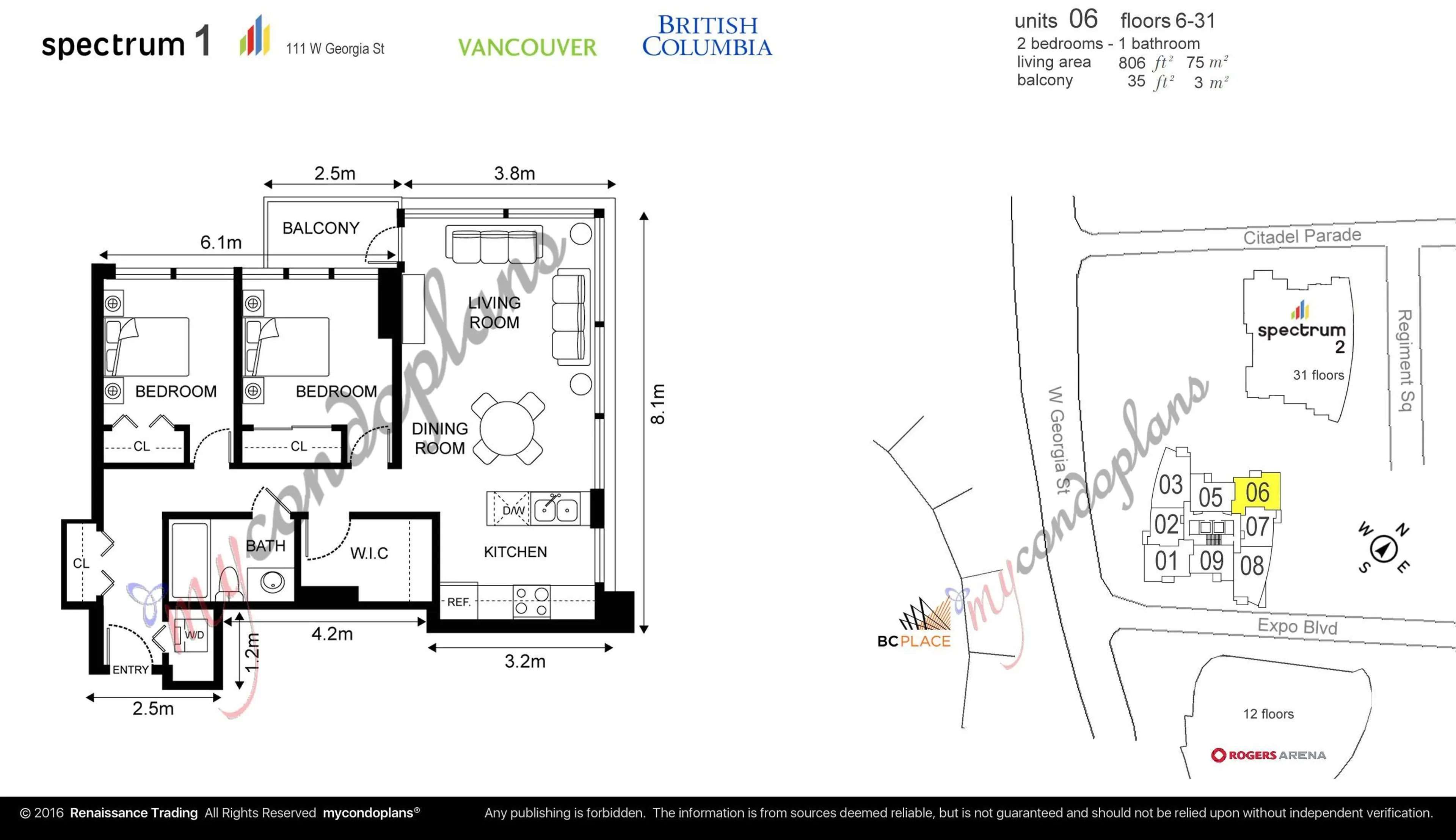 Property at #1806 111 W GEORGIA STREET, Vancouver, BC