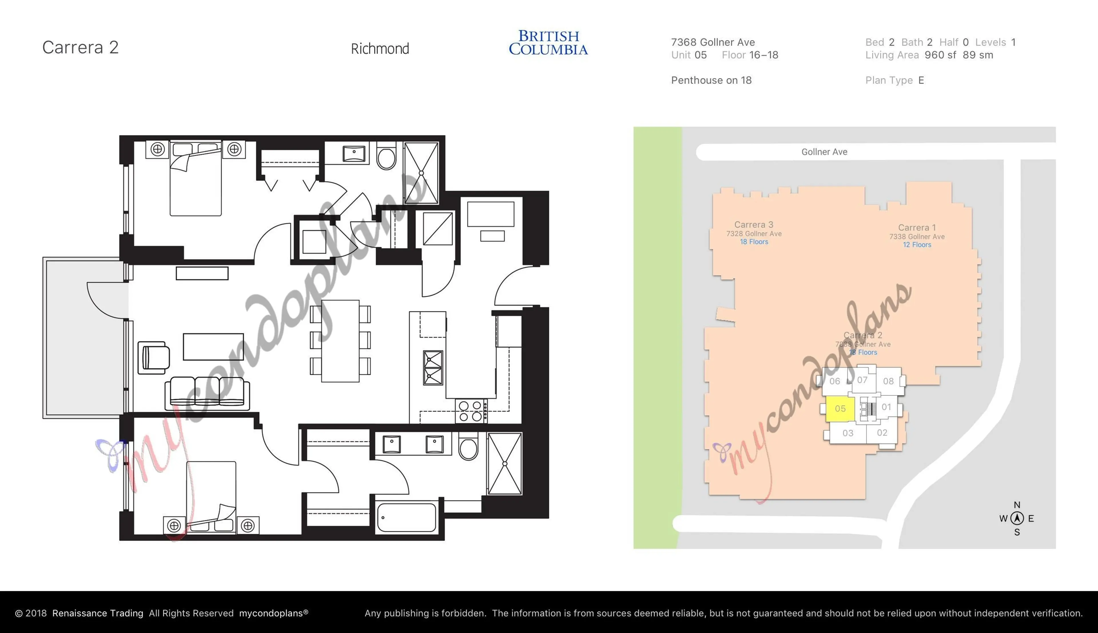 Property at #1805 7368 GOLLNER AVENUE, Richmond, BC